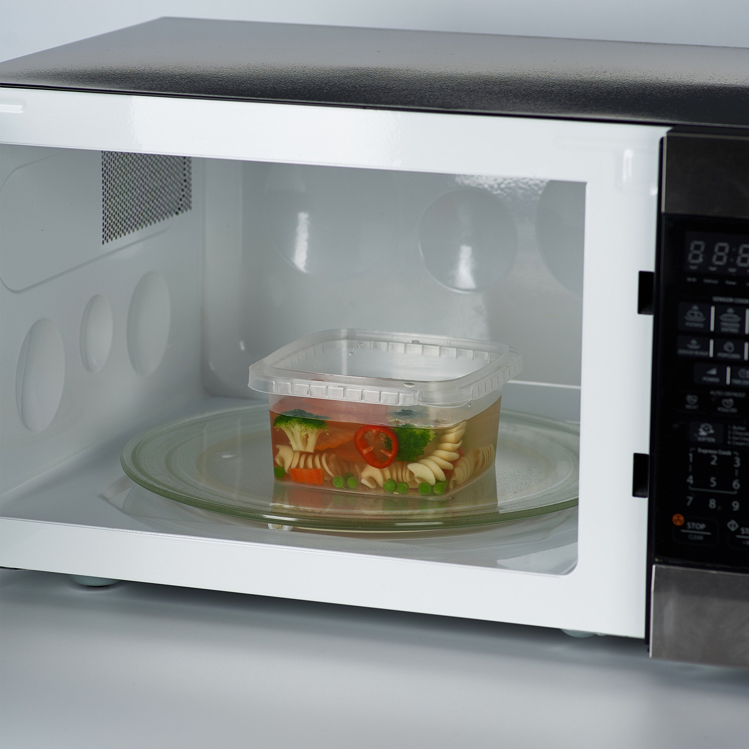 Plastic Deli Containers With Lids 32 Oz- 25 Pack- Square Clear Plastic Containers- Tamper-Proof Bpa-Free Take Away Food Containe
