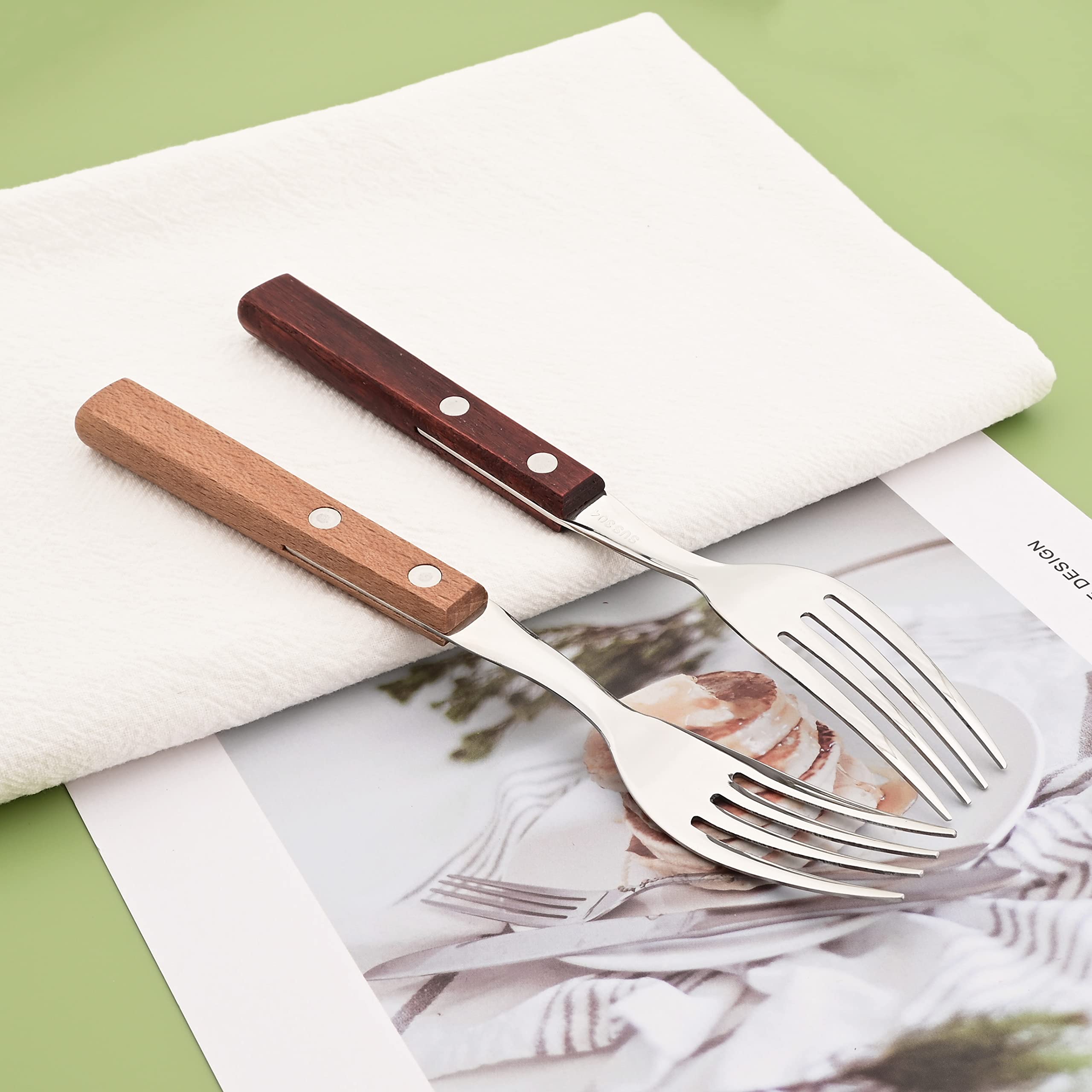 Dinner Forks Set Of 8, Uniturcky 304 Stainless Steel Silverware Forks, Table Forks Salad Forks Set, Mirror Polishing Dinner Fork