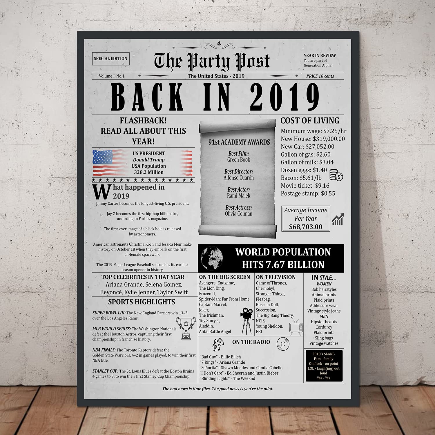 6Th Birthday Poster 8 X 10 Party Sign - Born 6 Years Ago Table Party Supplies. Back In 2019 Home Decor Bday Card. Wedding Annive