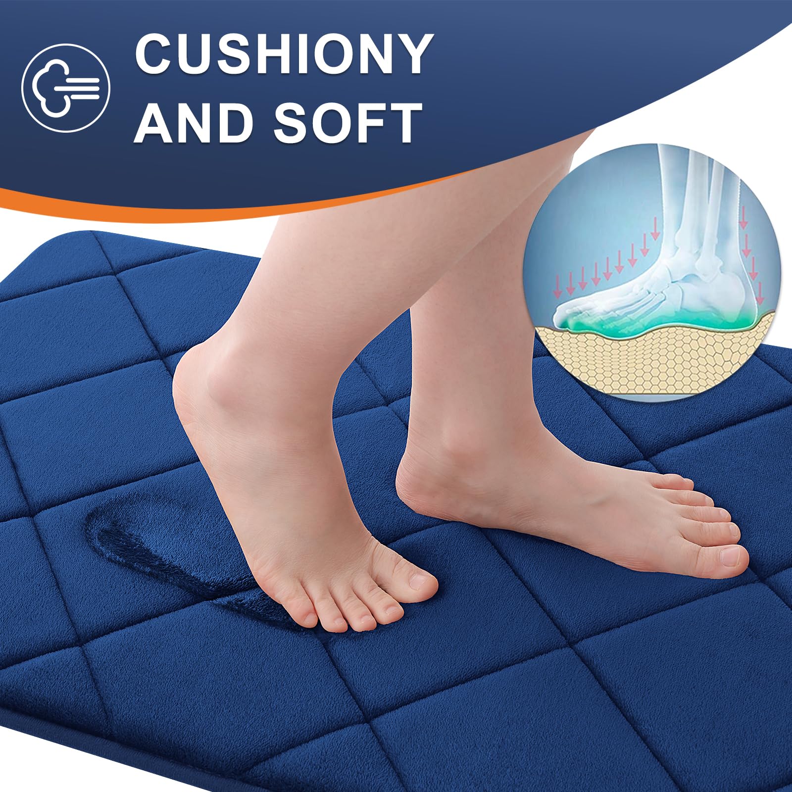 Olanly Memory Foam Bath Mat 47X17, Ultra Soft And Absorbent Bathroom Mat, Machine Washable Bathroom Rugs, Comfortable, Thick Bat