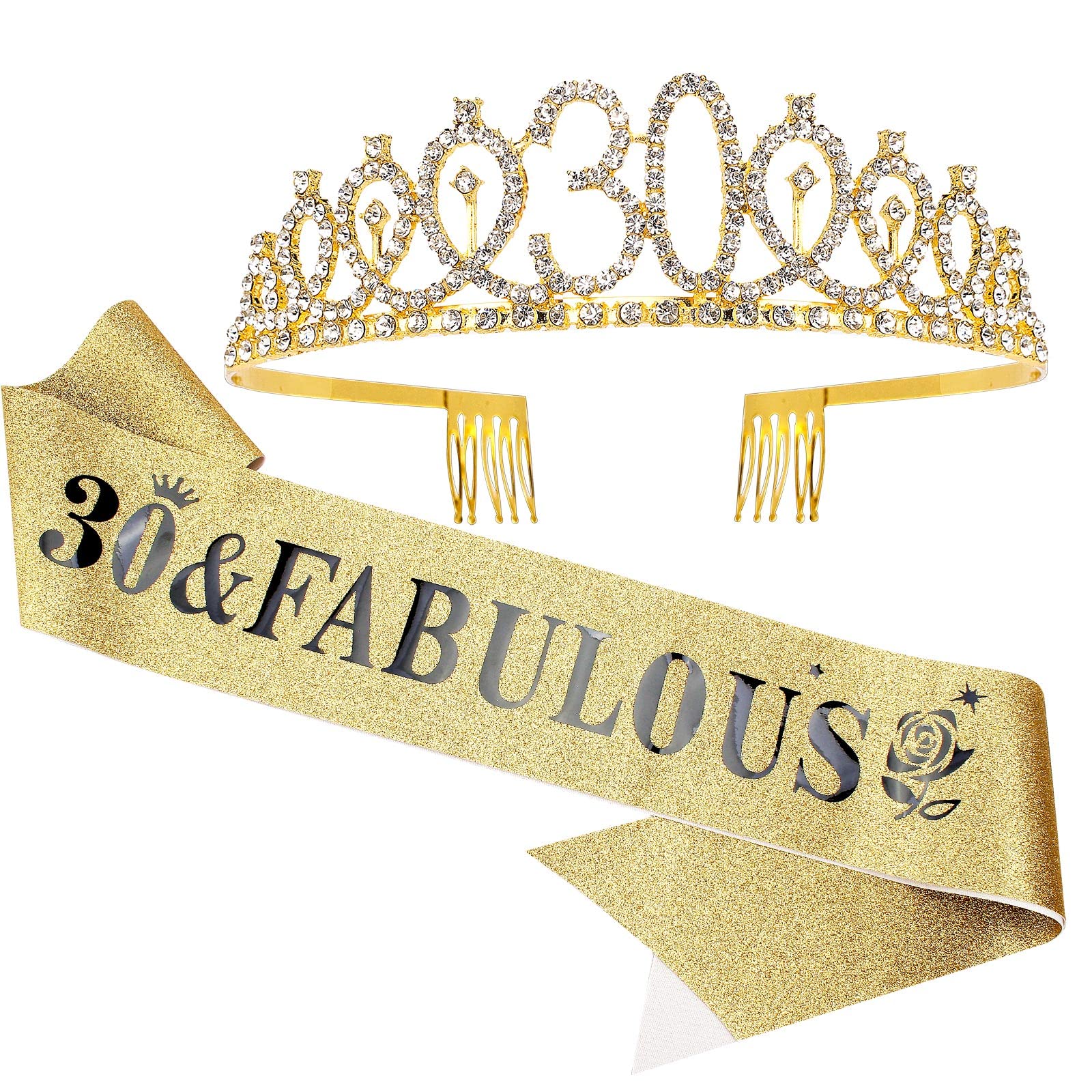 30Th Birthday Sash And Tiara For Women, 30Th Birthday Decorations For Women, 30Th Birthday Sash, 30Th Birthday, Gold 30 & Fabulo