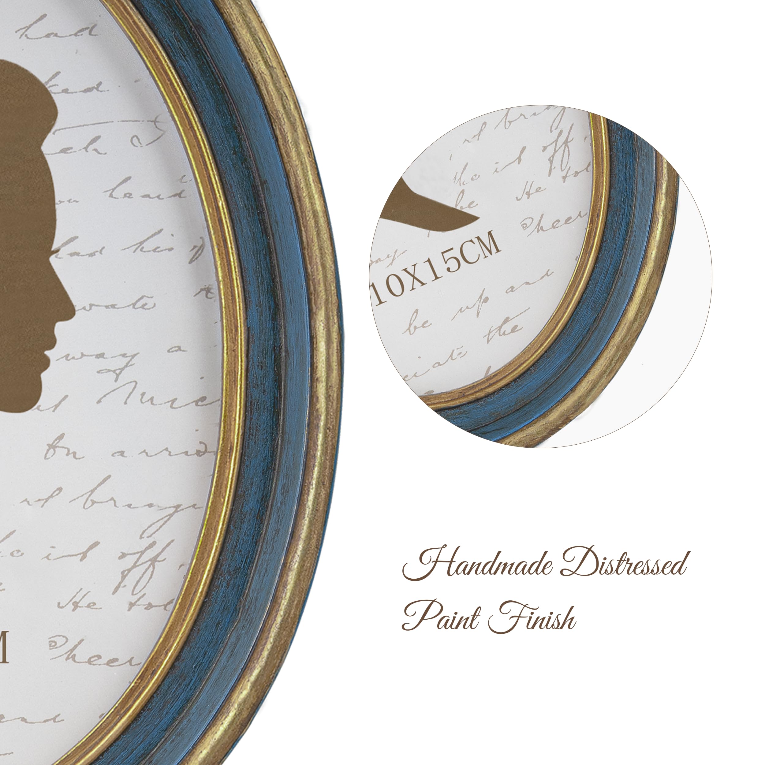 AELS 4x6 Inch Vintage Picture Frame, Elegant Antique Photo Frames with Glass Front, Photo Display, Tabletop Wall Hanging, Gift I