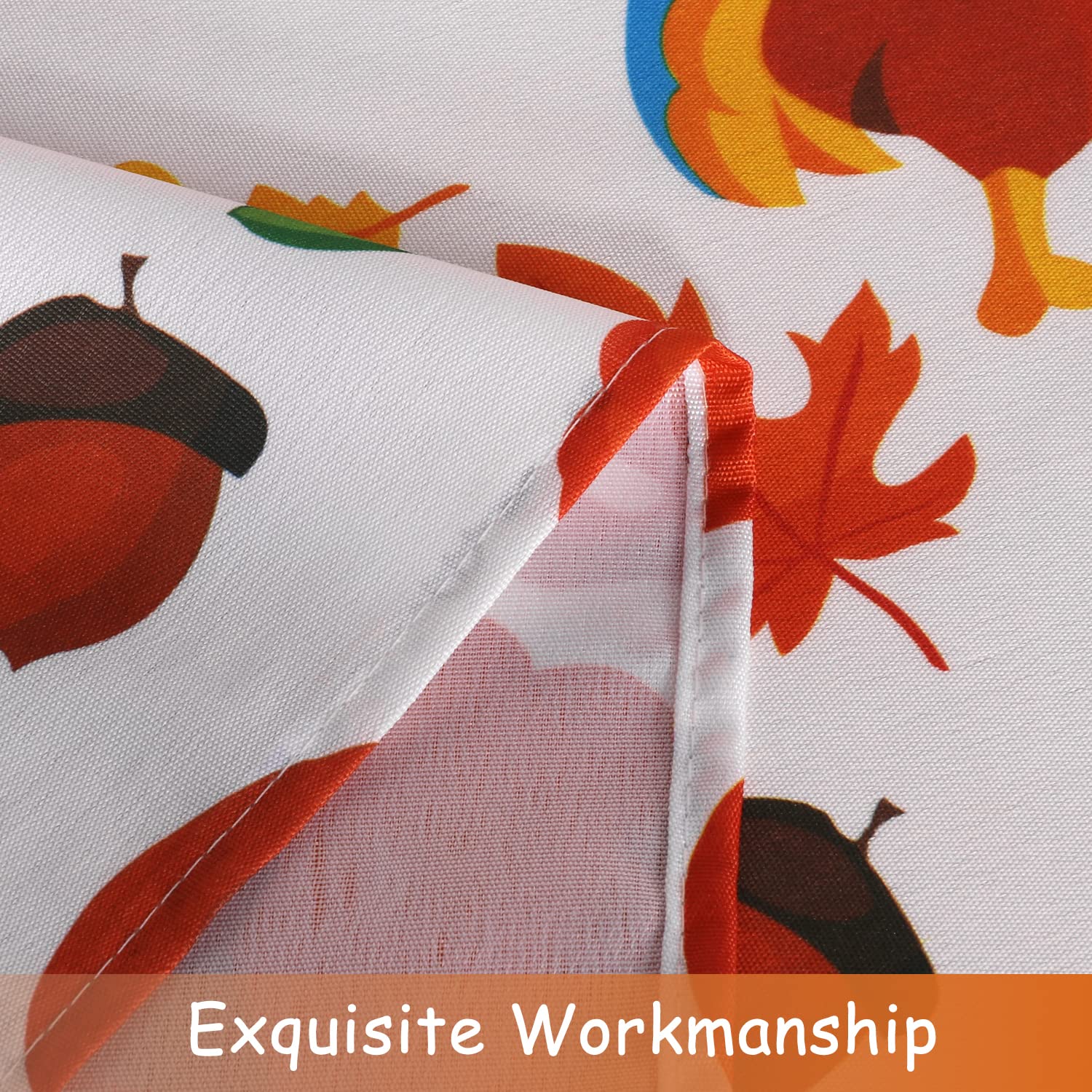 LUSHVIDA Rectangle Fall Tablecloth 60x102 inch Pumpkins & Turkeys- Washable Wrinkle Resistant Thanksgiving Tablecloth for Fall/H