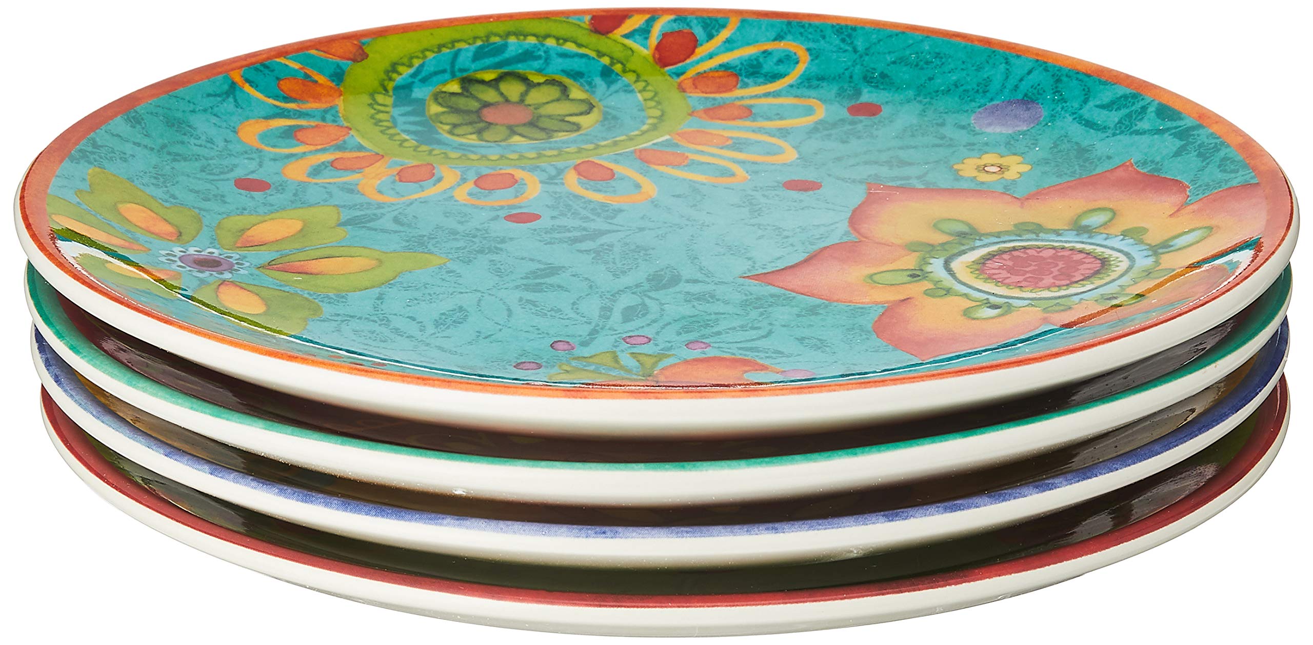 Certified International Tunisian Sunset Salad/Dessert Plates (Set Of 4), 8.75'', Multicolor