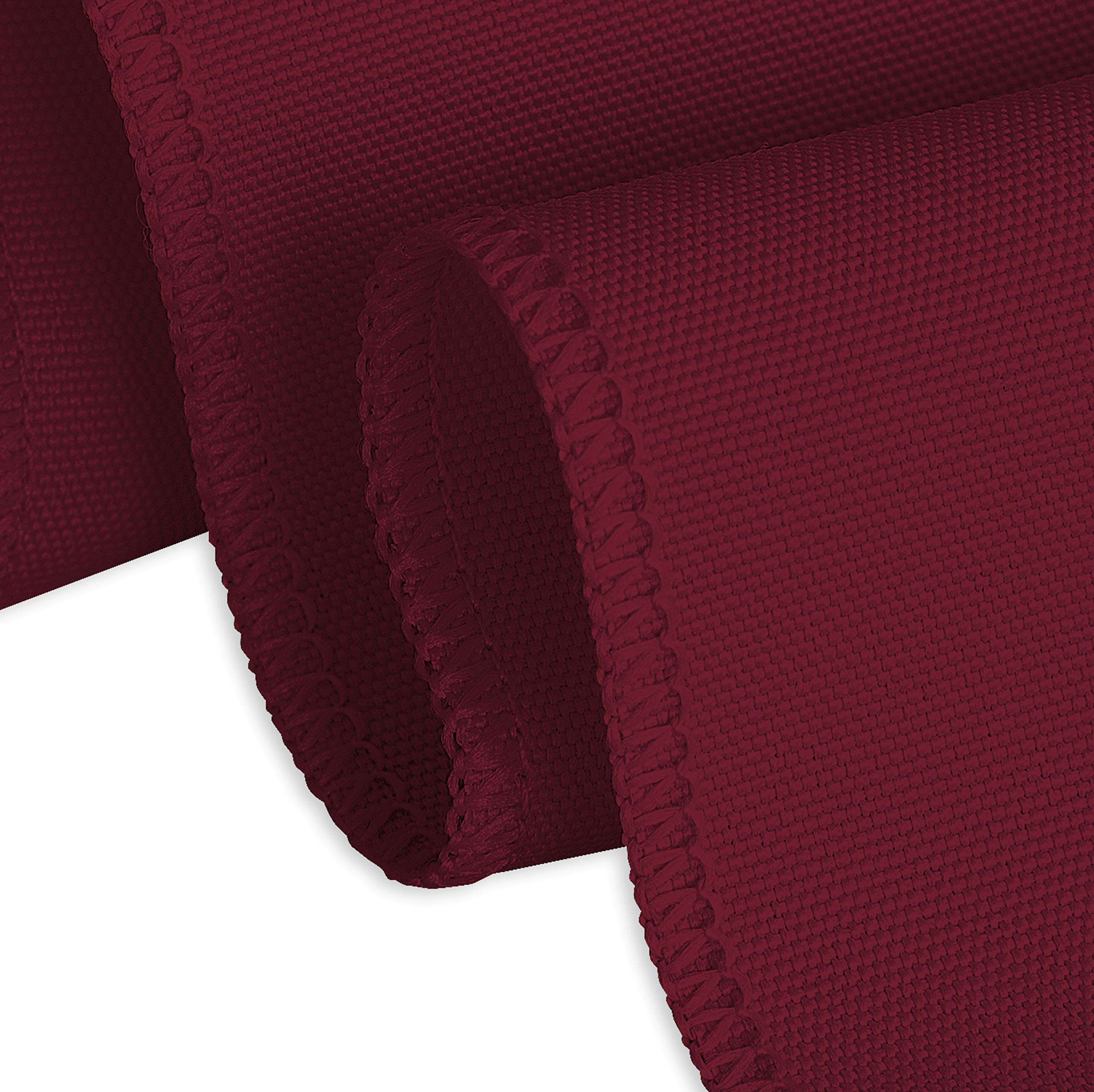 LinenTablecloth 108-Inch Round Polyester Tablecloth Burgundy