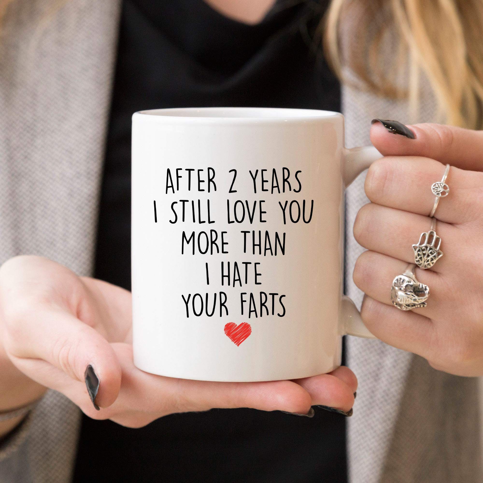 YouNique Designs 2 Year Anniversary Mug, 11 Ounces, Two Year Anniversary Coffee Mug for Him, 2 Year Anniversary Cup for Boyfrien