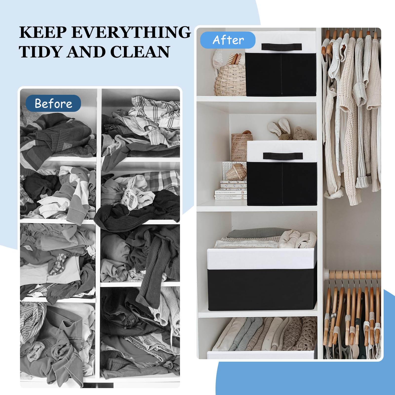 Criusia 6 Pack Closet Organizers And Storage Bins, Cute Dorm Room Essentials For Clothes Beddings Bags, Under Bed Storage Contai