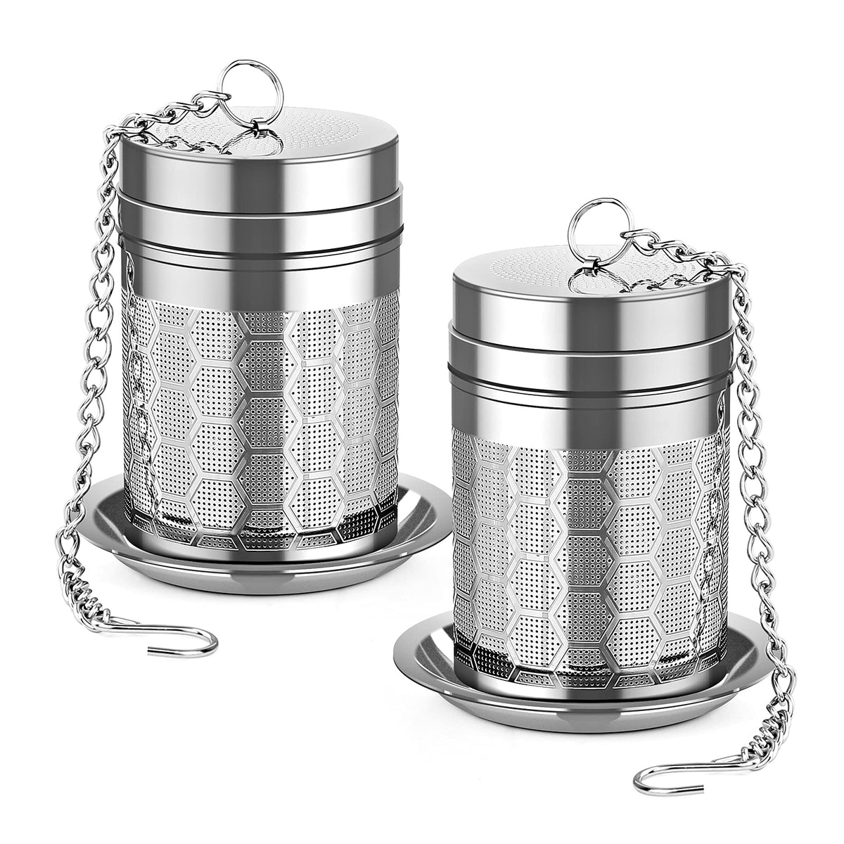Tea Infusers For Loose Tea, (2 Pack) 18/8 Stainless Steel Tea Strainer Set, Extra Fine Mesh Tea Steeper For Brew Tea, Spices & S
