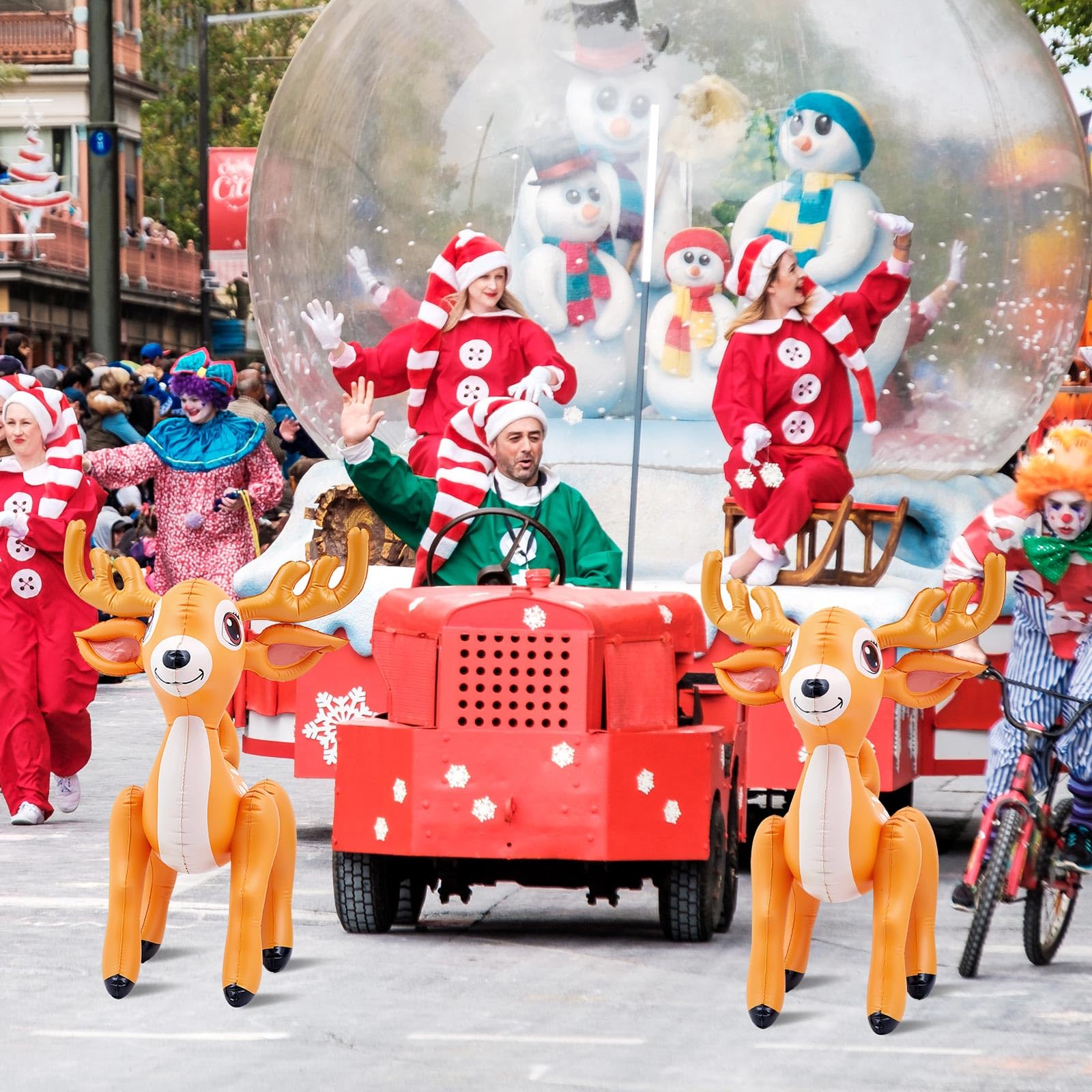 Liliful 1 Pcs Giant Inflatable Reindeer Inflatable Christmas Standing Reindeer Deer 36 x 25 Inch Blow up Animals Decorations for