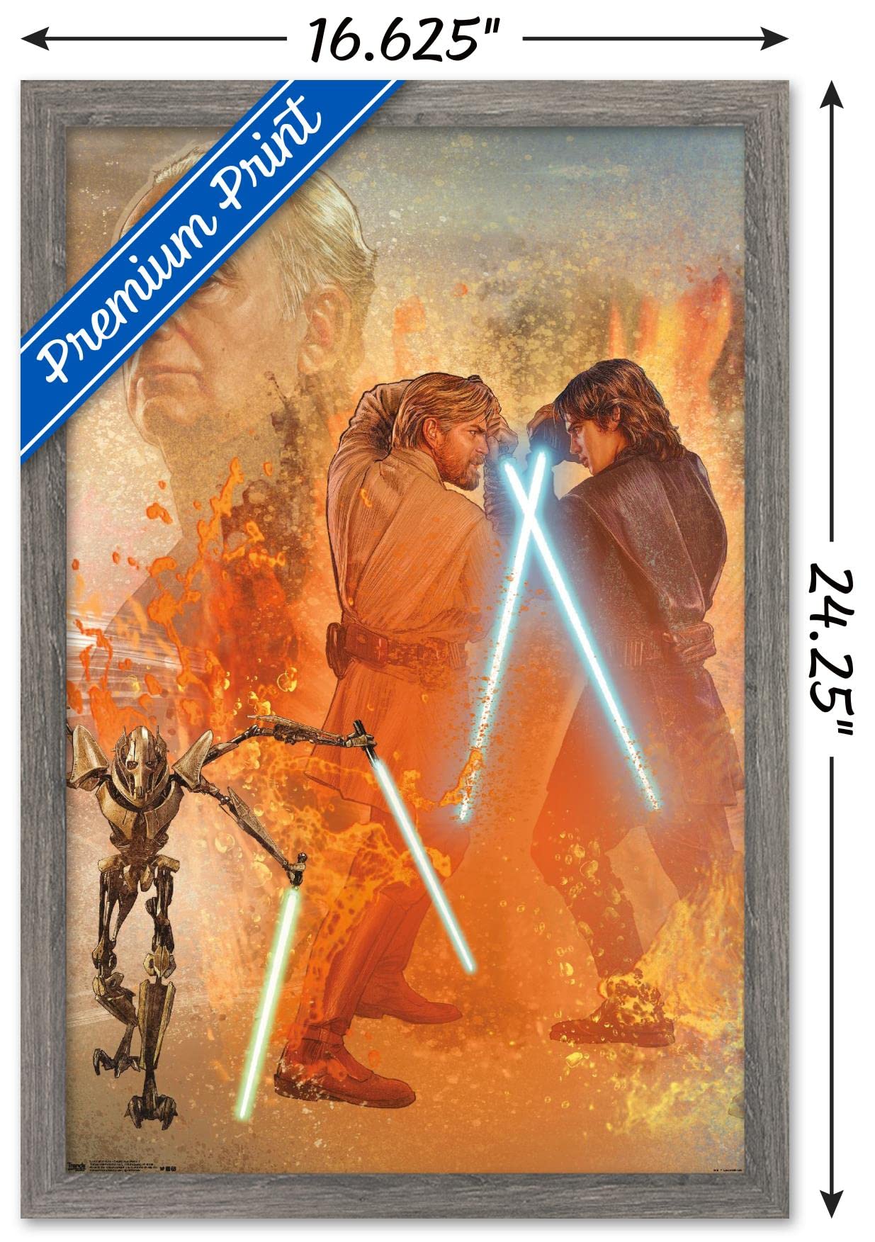 Trends International Star Wars: Revenge Of The Sith - Celebration Mural Wall Poster, 14.725'' X 22.375'', Barnwood Framed Versio