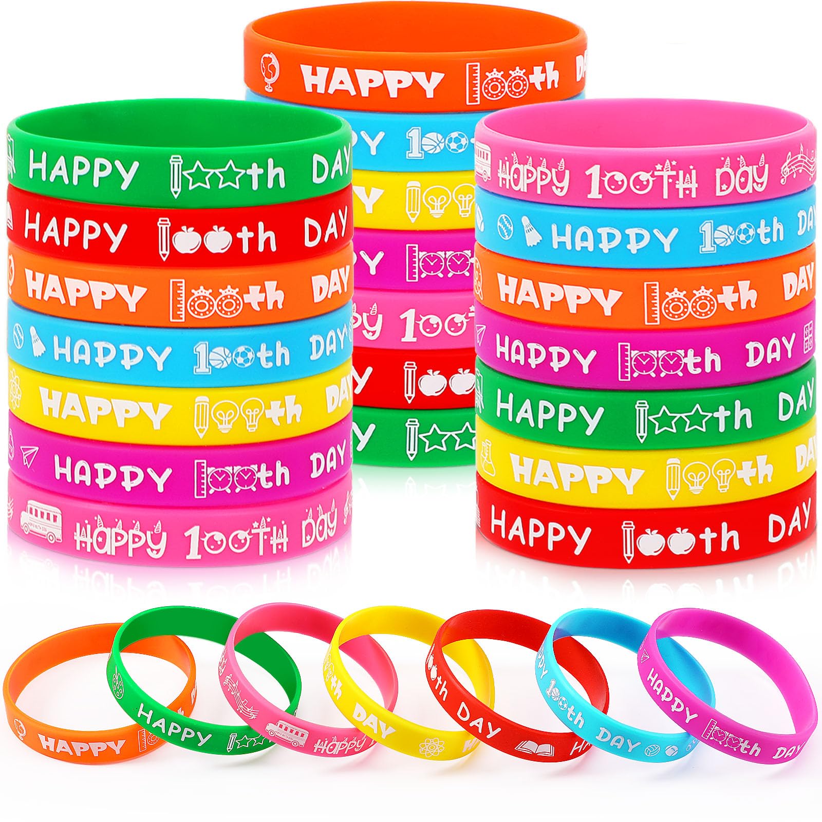JUNEBRUSHS 42pcs Veterans Silicone Wristband Bulk, American Flag Inspirational Rubber Bracelets for Veteran Memorial Day Inspira