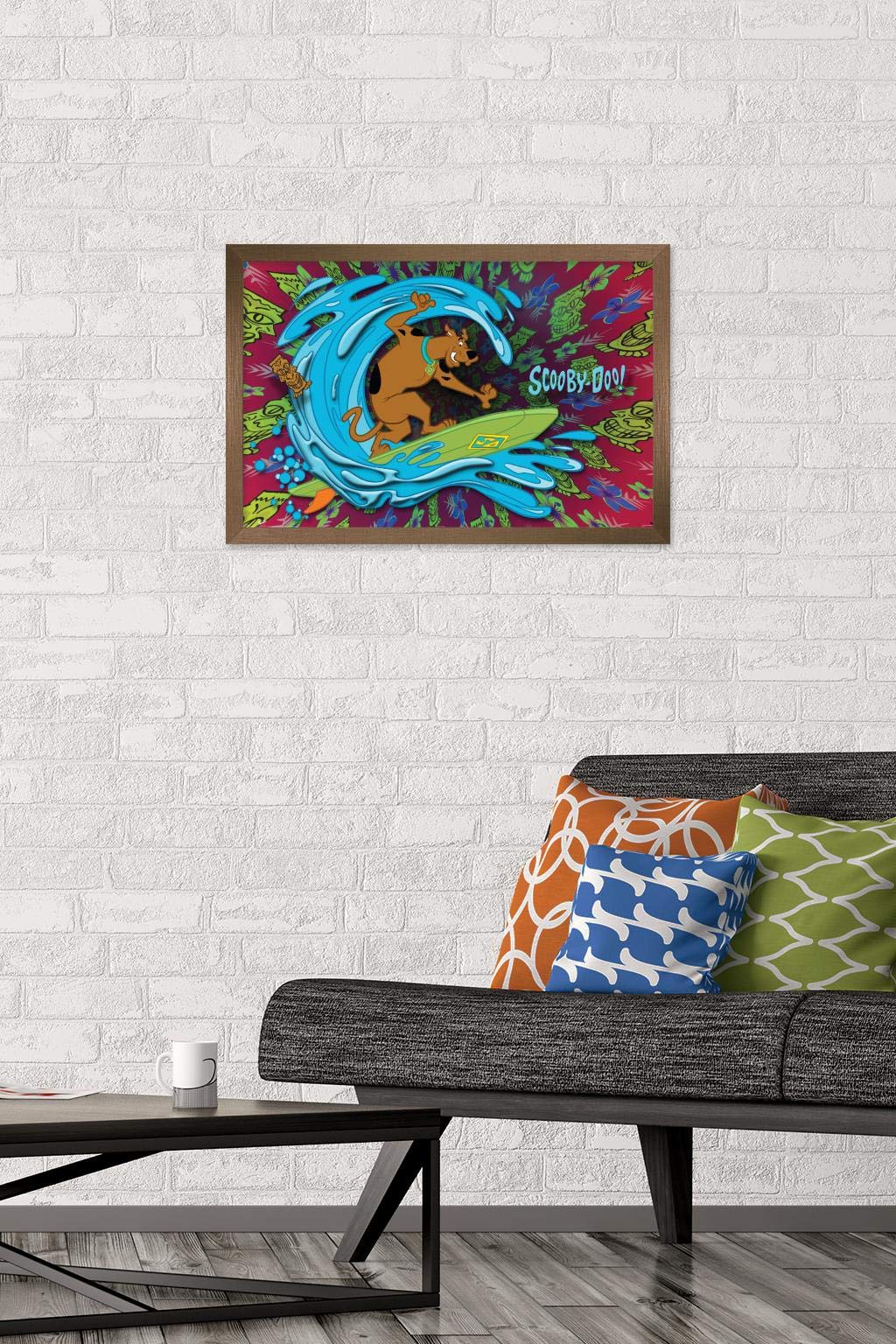 Trends International Scooby-Doo - Surf Wall Poster, 14.725'' X 22.375'', Bronze Framed Version