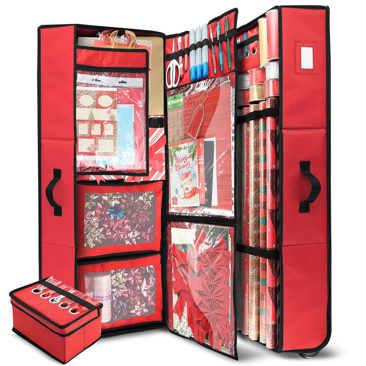 Hearth & Harbor Wrapping Paper Storage Container with Ribbon Dispenser ...
