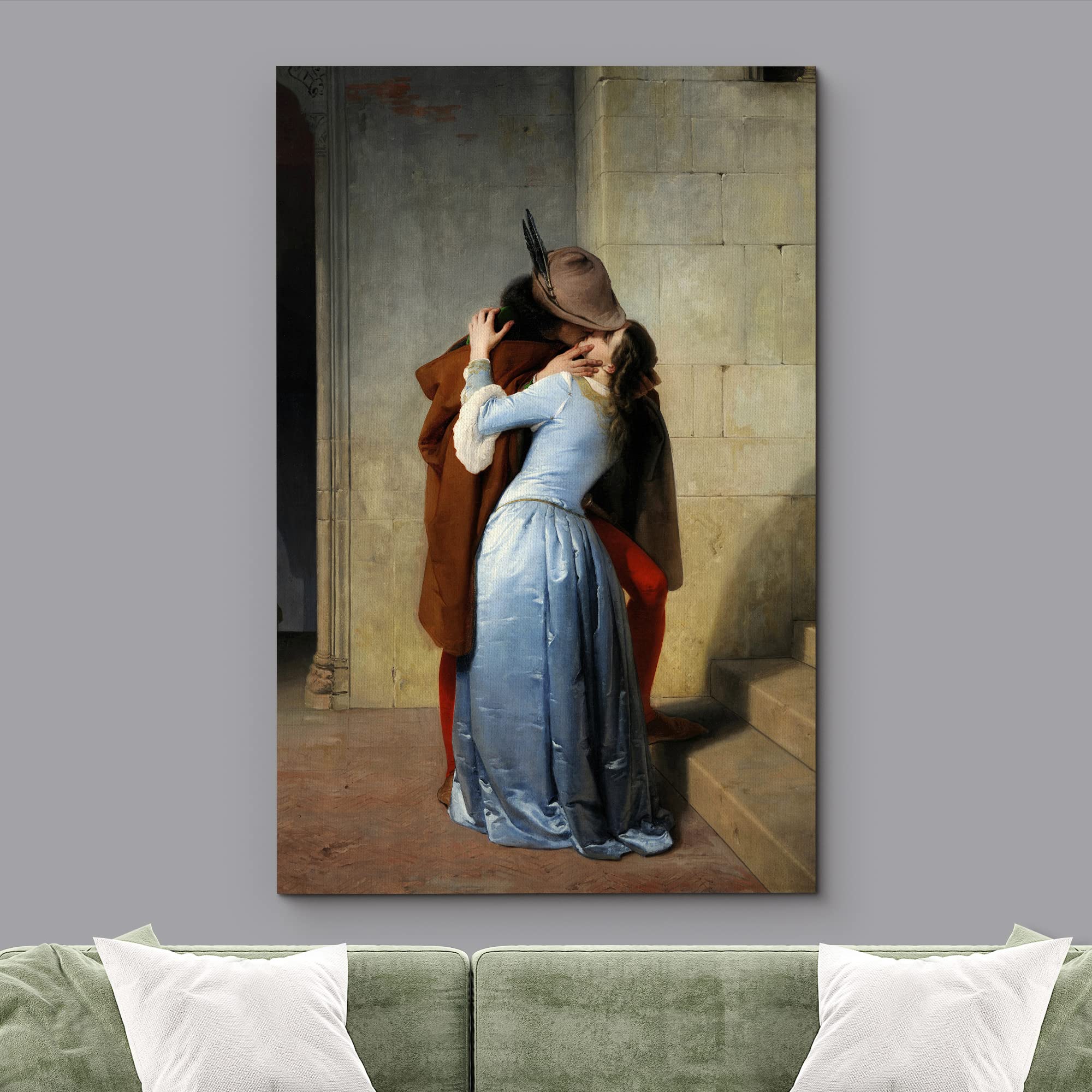 The Kiss (Il Bacio) By Francesco Hayez - Canvas Print Wall Art Famous Painting Reproduction - 32'' X 48''
