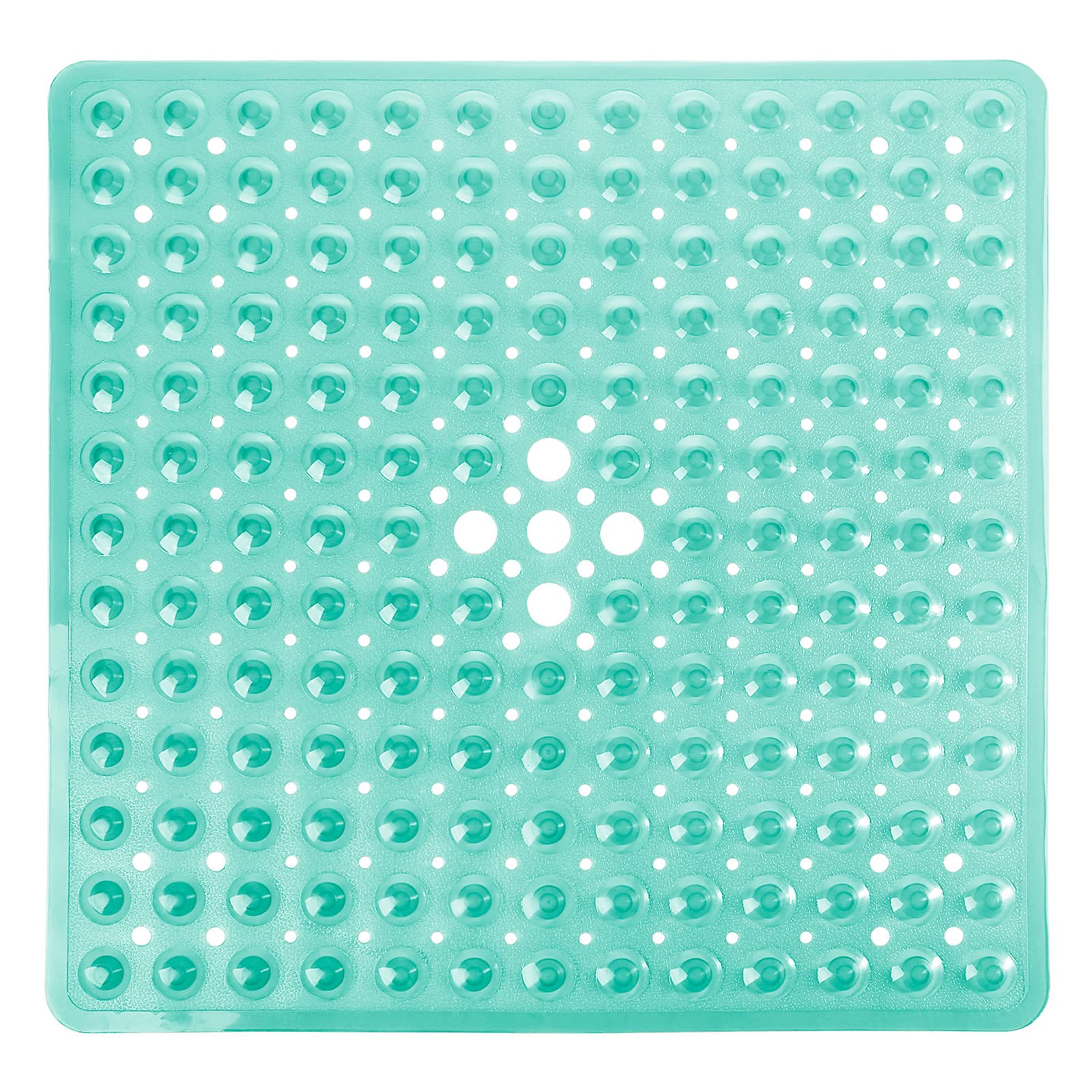 Yimobra Shower Stall Mat Non Slip, 21X21 Inch, Soft Square Bath Mat For Shower With Suction Cups And Drain Holes, Stall Floor Ma