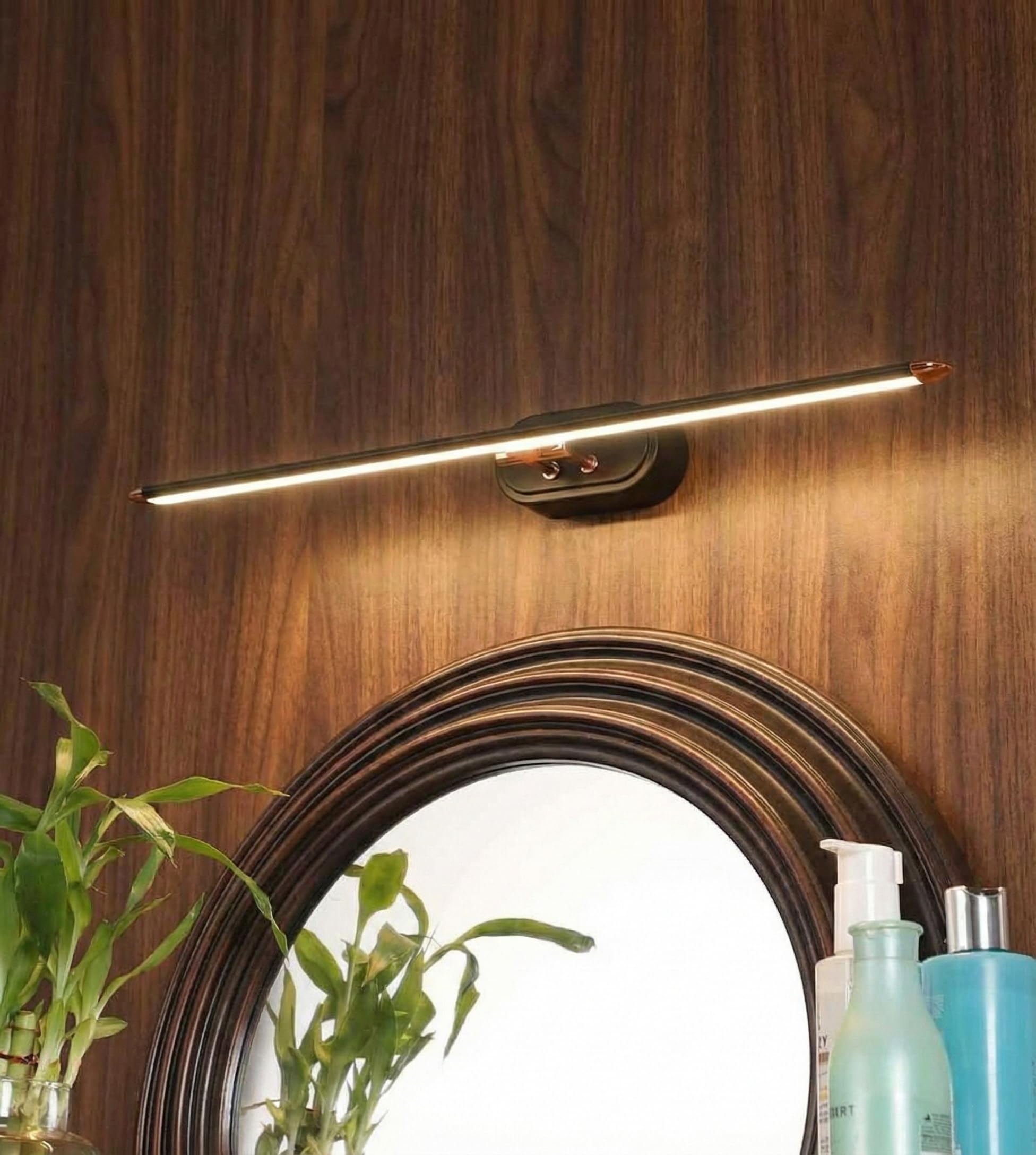 Desidiya 6W 3In1 Color Changing Black Rose Gold Finish Led Mirror Picture Wall Light,Bathroom Vanity Led Mirror Light (Cool Wh