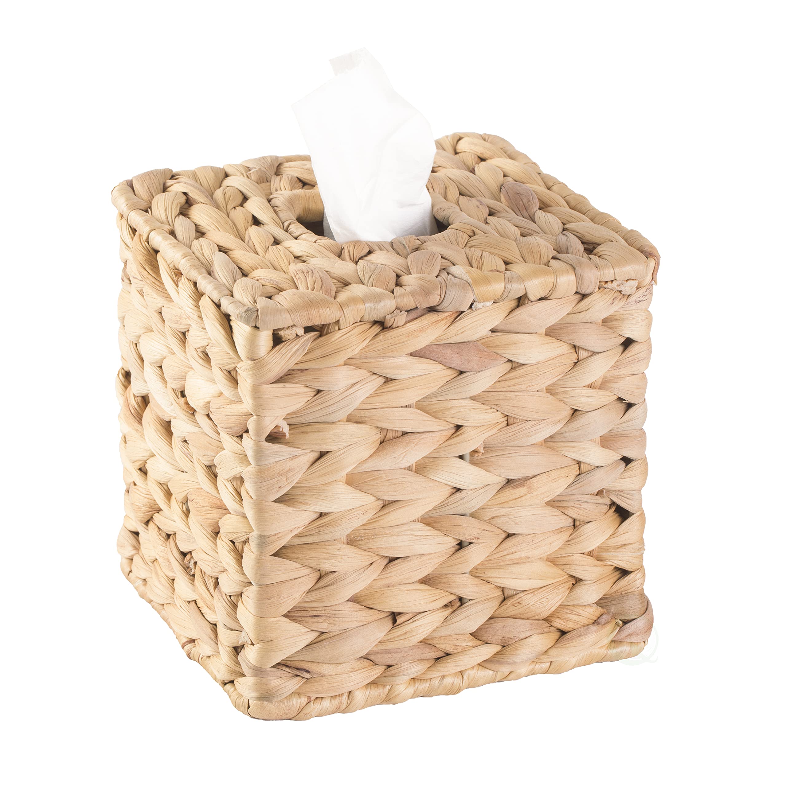 Vintiquewise Water Hyacinth Wicker Tissue Box Cover (Square)
