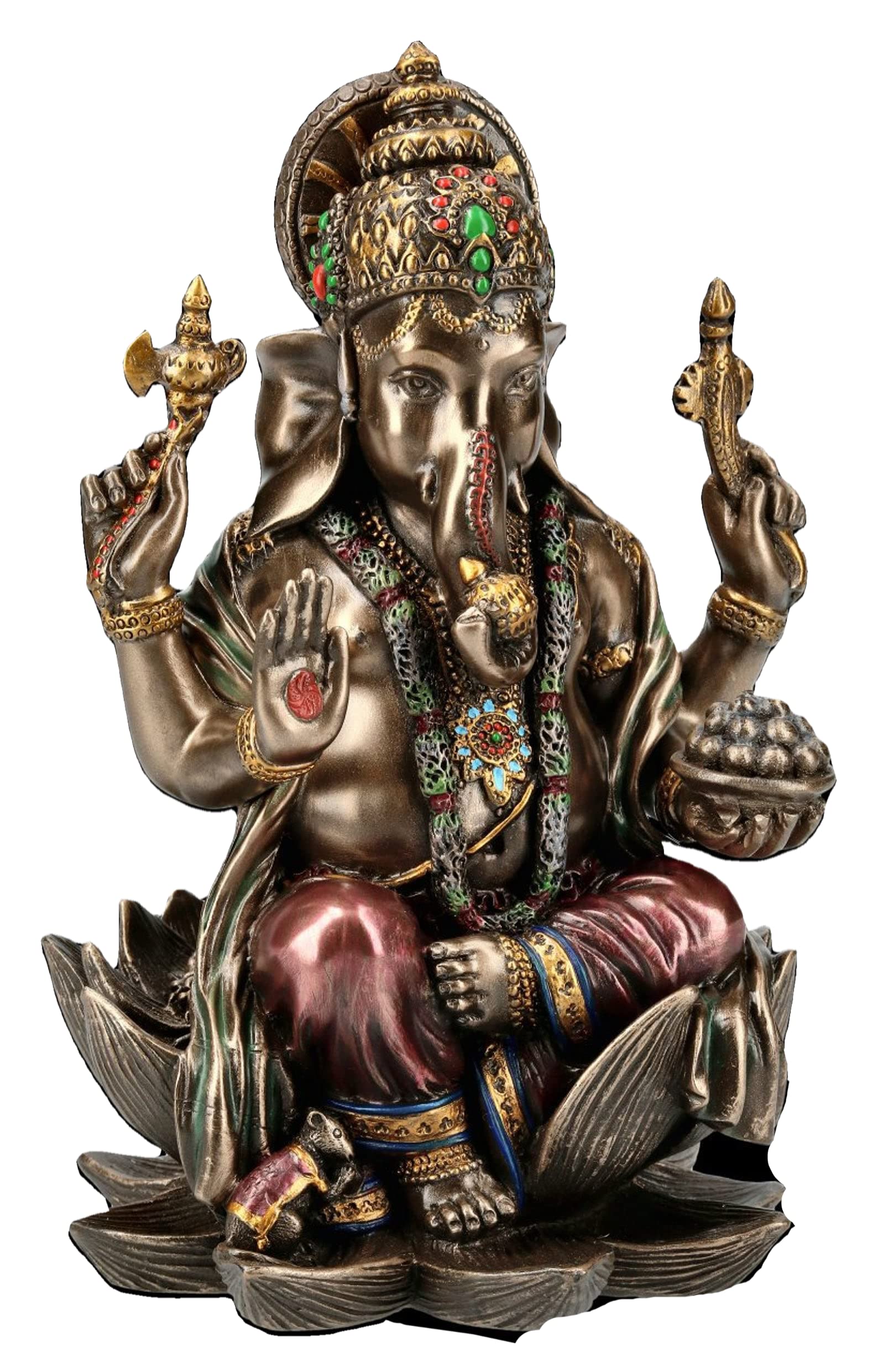 Sri Krishna Culture-New Big Beautiful Sitting Ganesh For Home Decoration-Height-8 Inches-Antique Finish-Resin