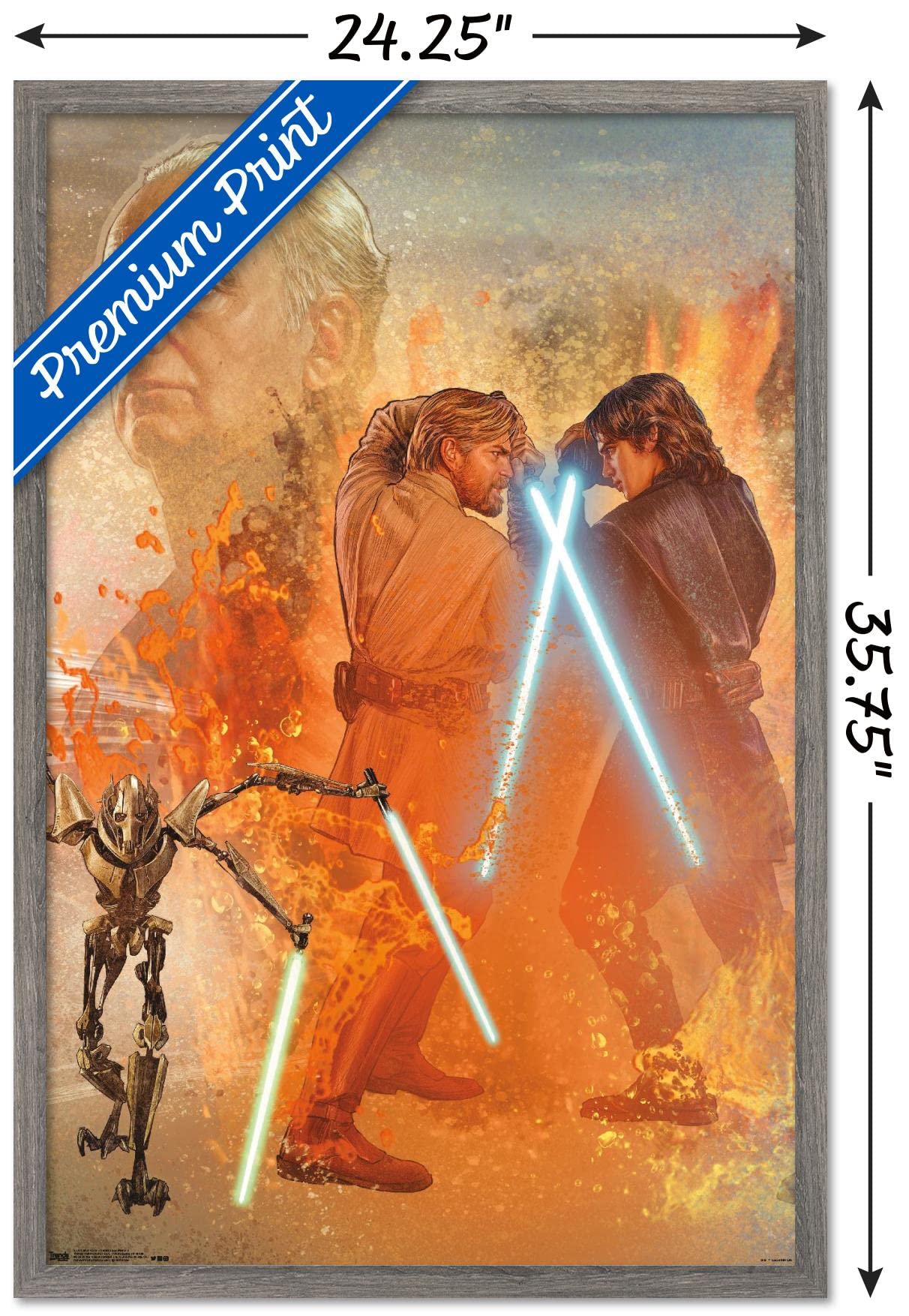 Trends International Star Wars: Revenge Of The Sith - Celebration Mural Wall Poster, 22.375'' X 34'', Barnwood Framed Version