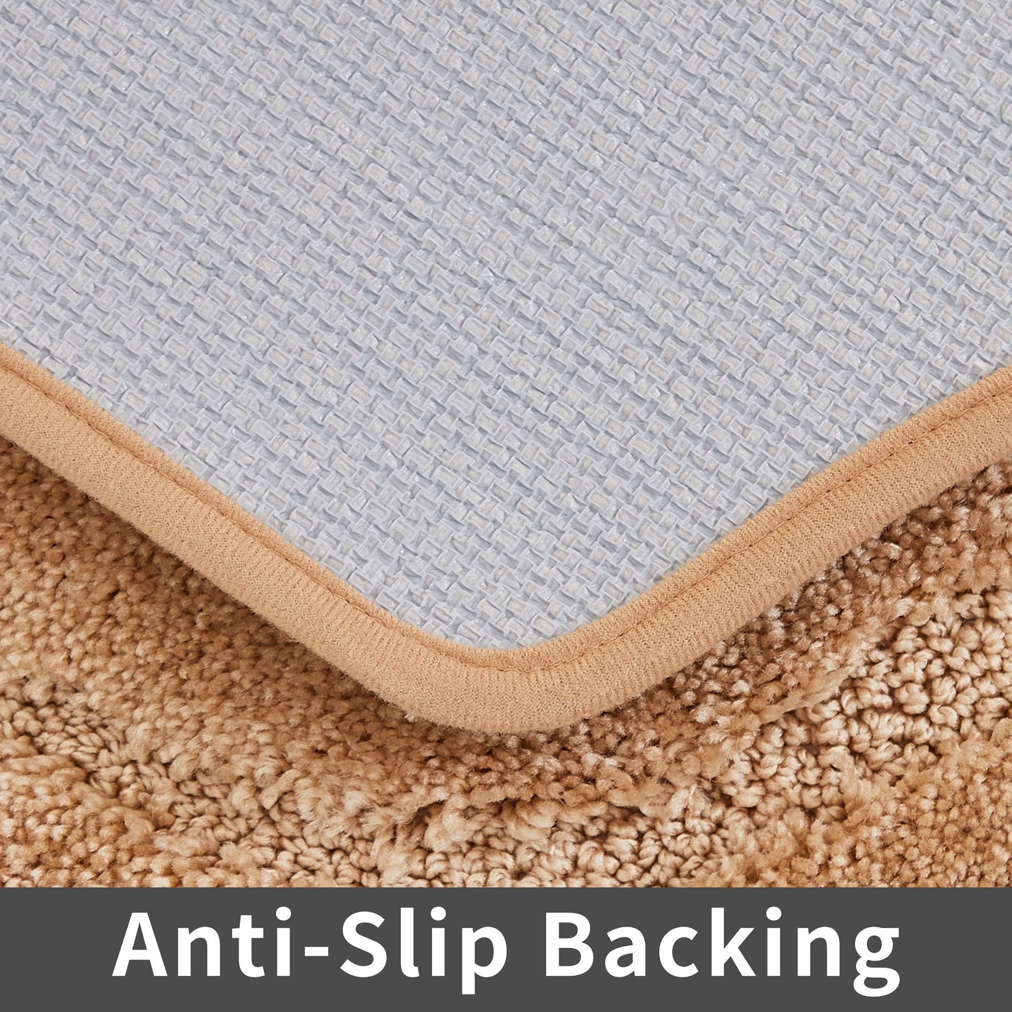 COSY HOMEER Extra Thick Bath Linen Sets Rugs for Bathroom - Anti-Slip Bath Mats Soft Plush 100% Strong Polyester Living Room Bedroom Water Absorbent(Beige 20x32 - Inches)