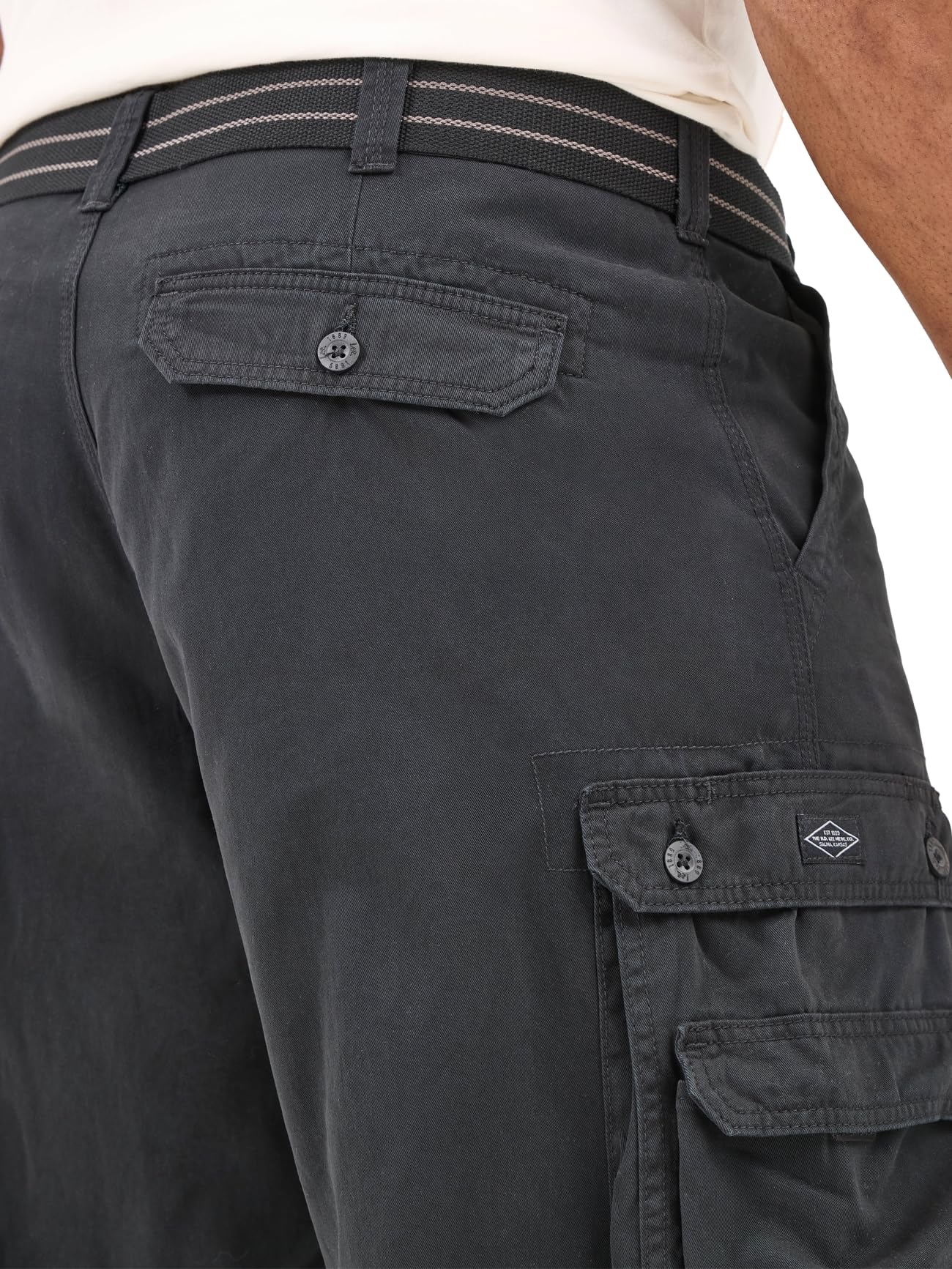Lee Mens Dungarees New Belted Wyoming Cargo Shorts, Black, 36 Us