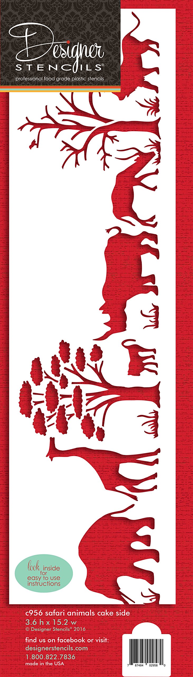 Safari Animals Cake Side Stencil C956 By Designer Stencils