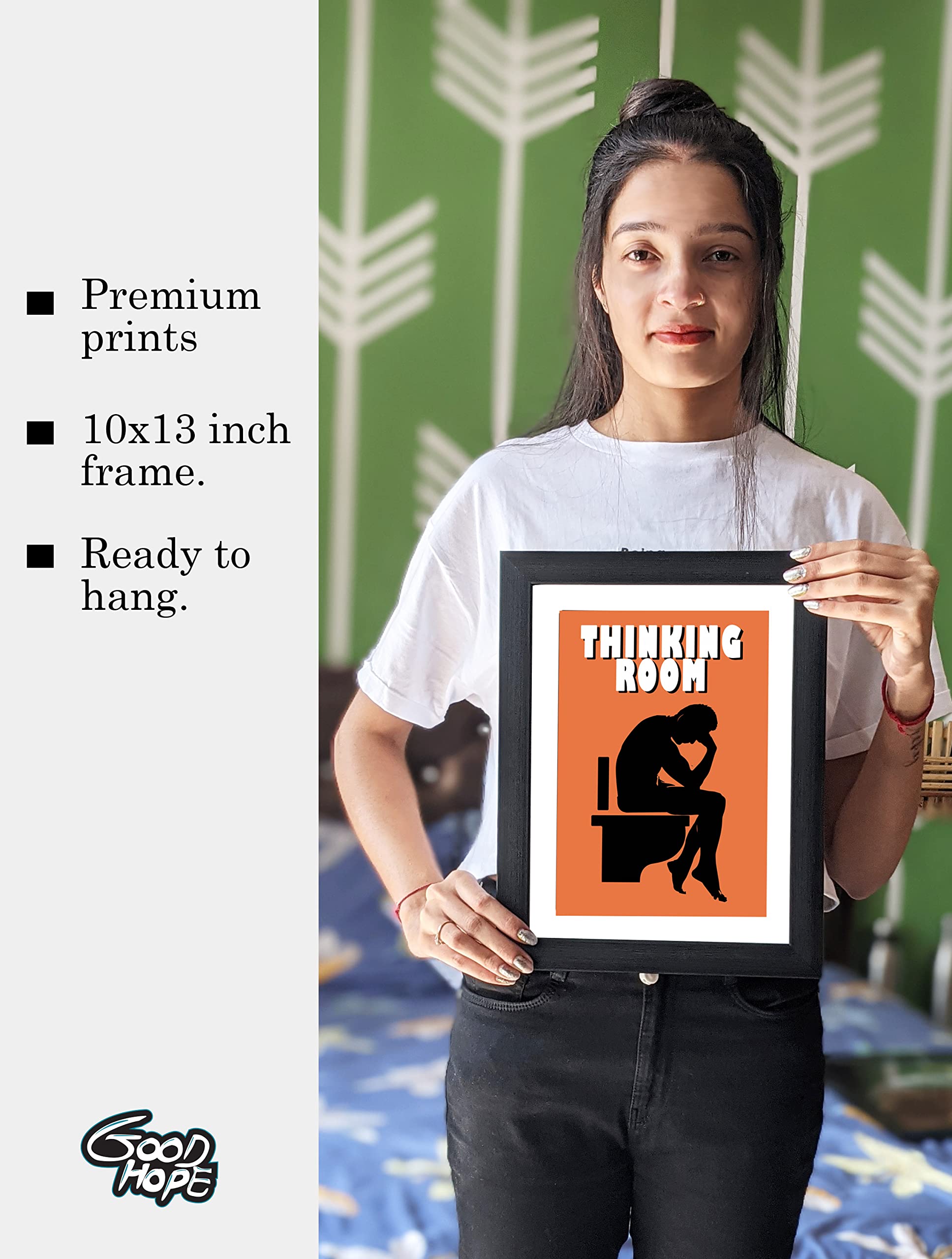 Good Hope -Funny Toilet Quote Poster Frame For Wall, Restaurants, Bar, Kitchen, Room & Office Decoration Poster Framed (10 Inch