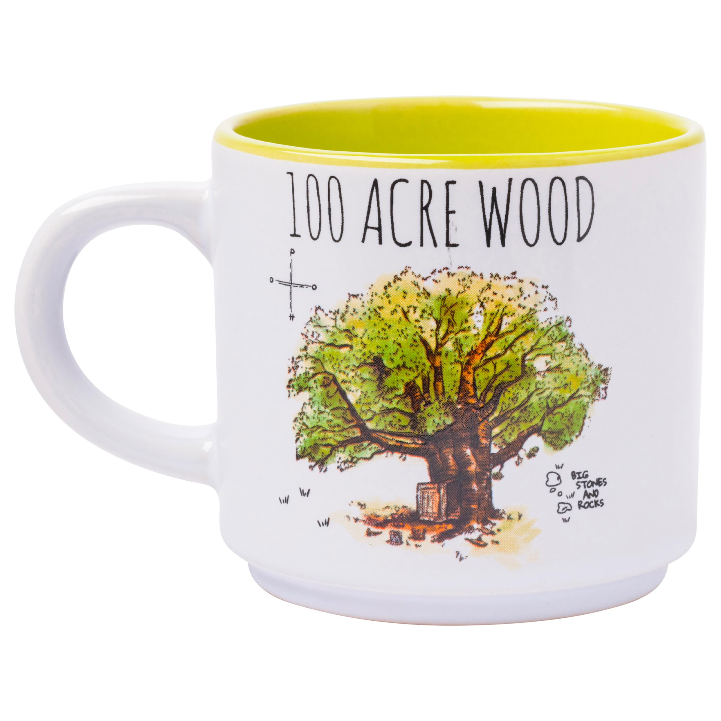 Silver Buffalo Winnie the Pooh 100 Acre Wood Destination 4-Pack Ceramic Mug Stack  10-Ounces