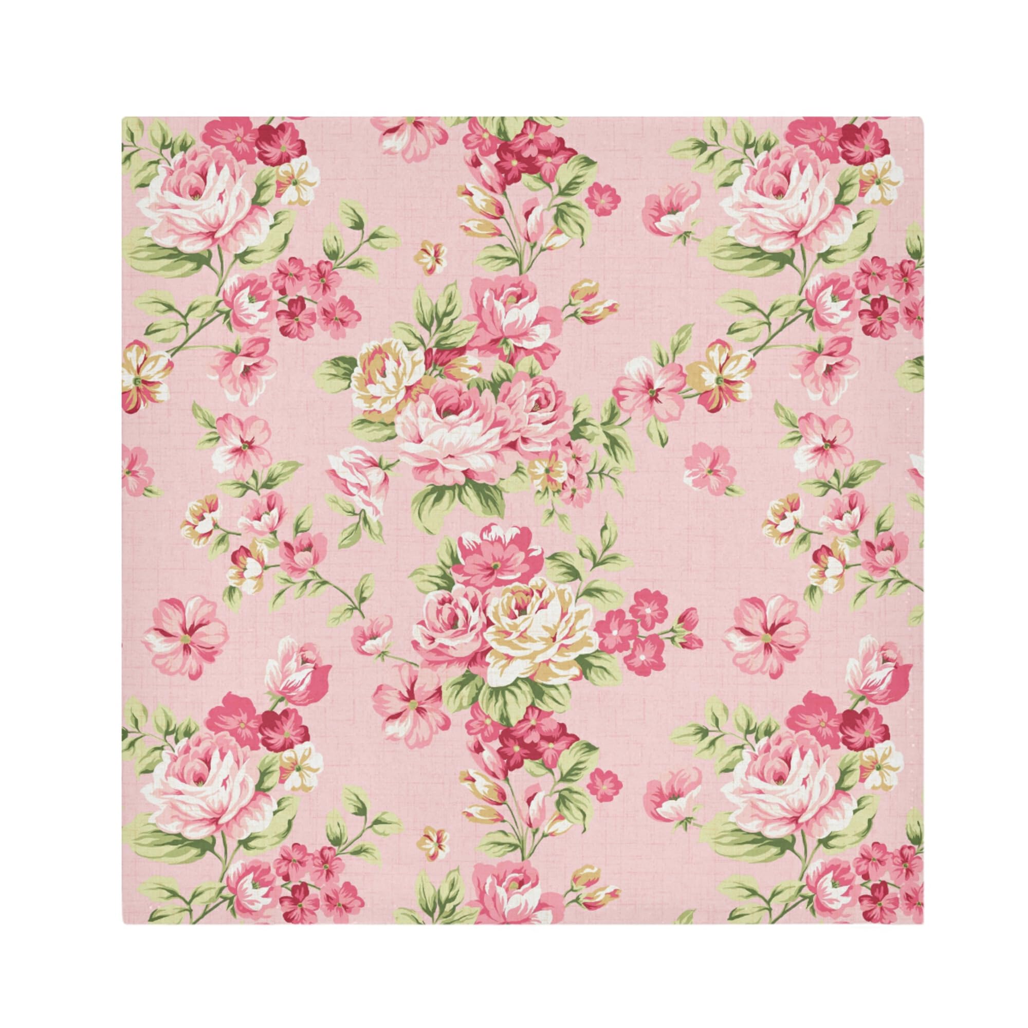 Mnsruu Cloth Napkins Set Of 6, Vintage Pink Rose Polyester Kitchen Dinner Napkins For Holiday Festive New Years Wedding Decor