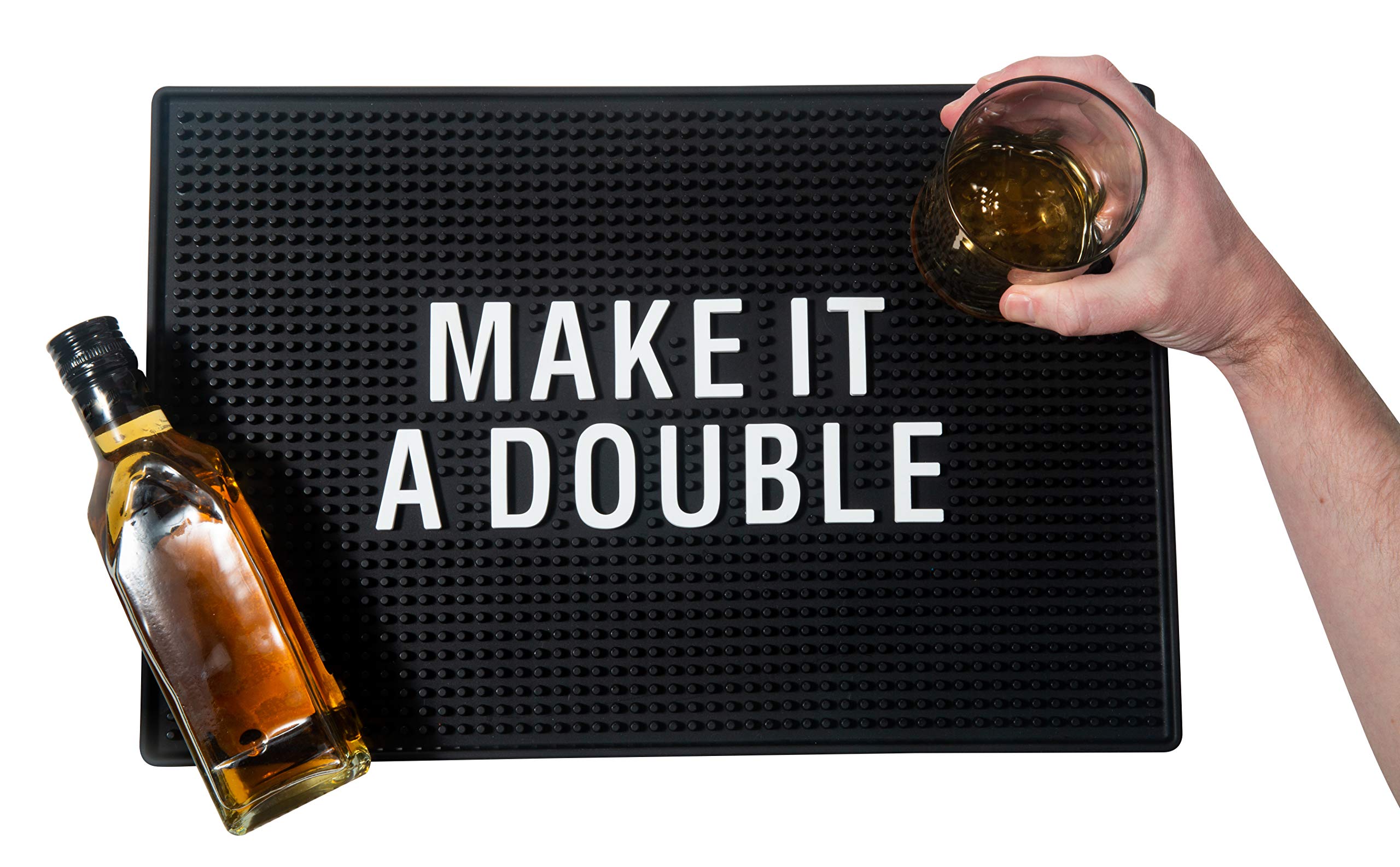 Why Limit Happy To One Hour? Bar Mat - Extra Large Rectangular Bar Mat Spill Drip Mat -12'' X 18''