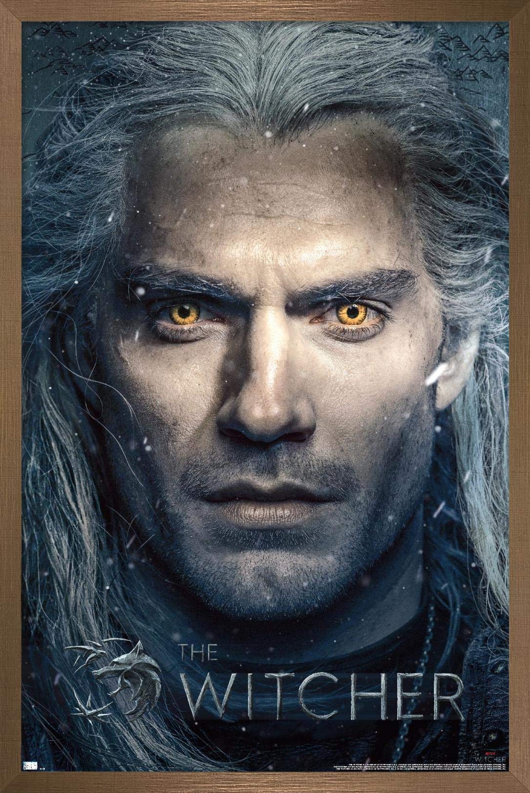 Trends International Netflix The Witcher - Closeup Wall Poster, 22.375'' X 34'', Bronze Framed Version