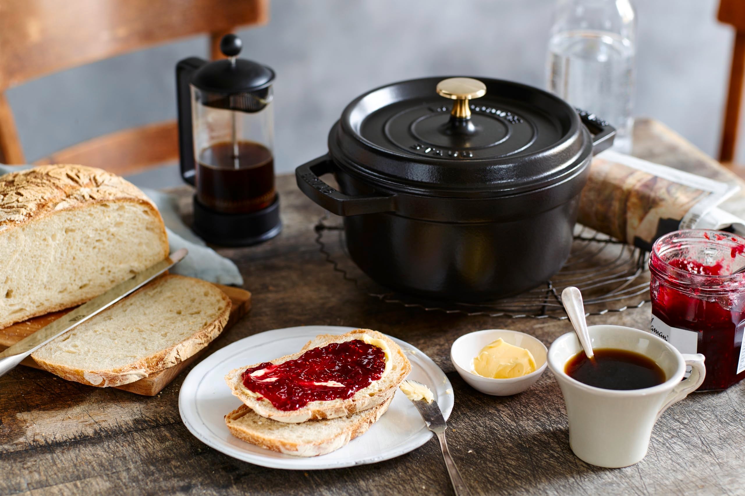 Staub Round Cast Iron Cocotte Black, 2.25 Qt, 40509-487-0