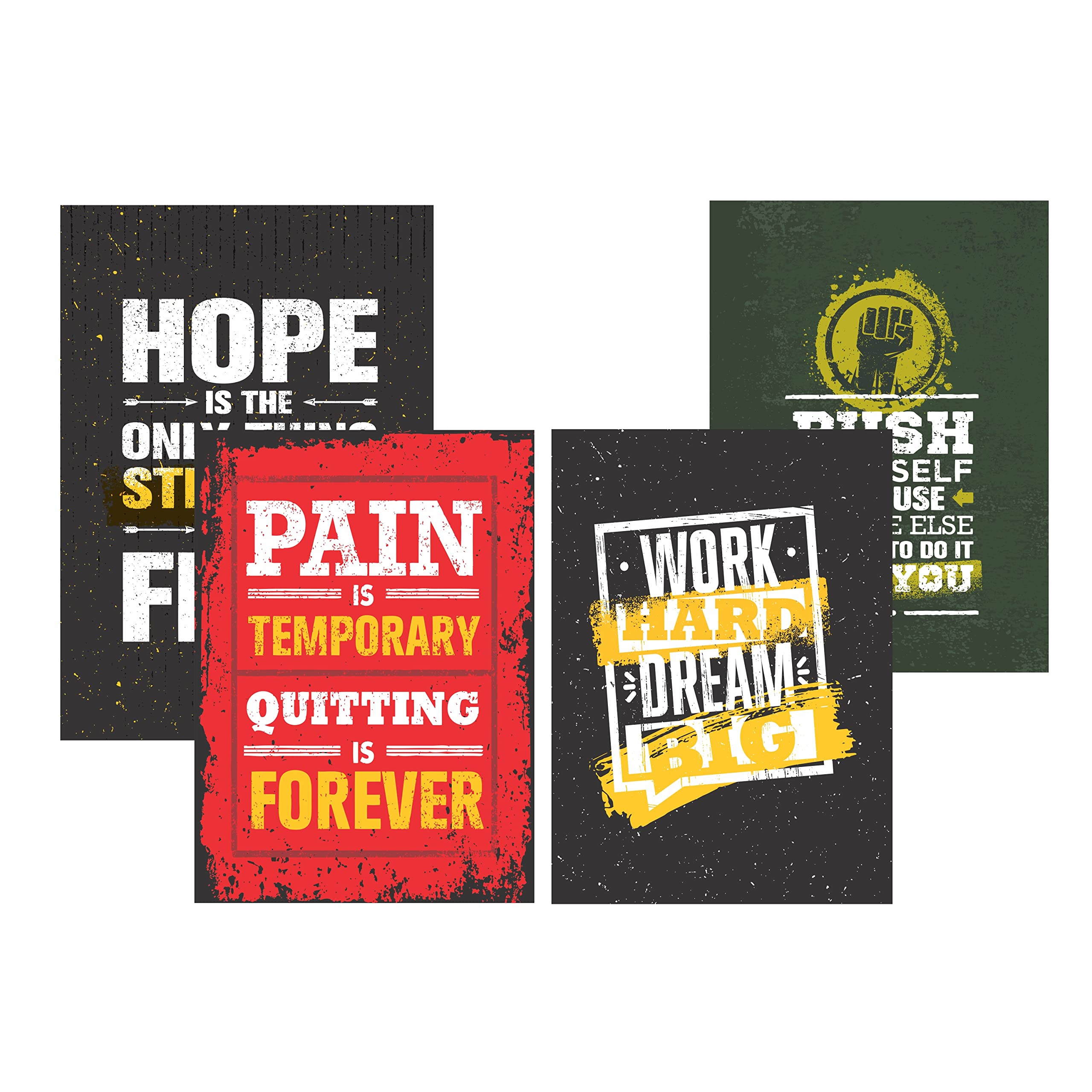 Flybuy Hub - Motivational Quotes Stickers 11.50 X 8.50 Inches (Pack Of 4), Wall Posters For Home And Office