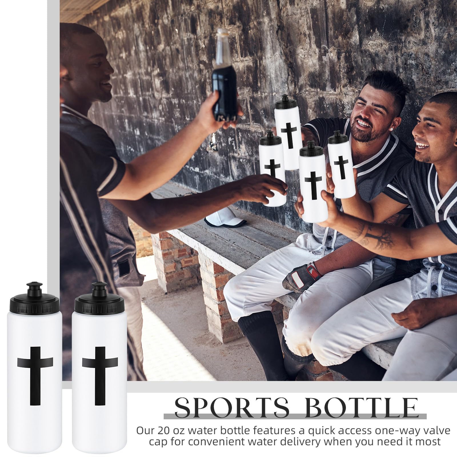 Honeydak Cross Water Bottle Christian Gifts for Women Religious Squeeze Water Cup 20 oz Sports Bottle with Pull Top Lid Birthday