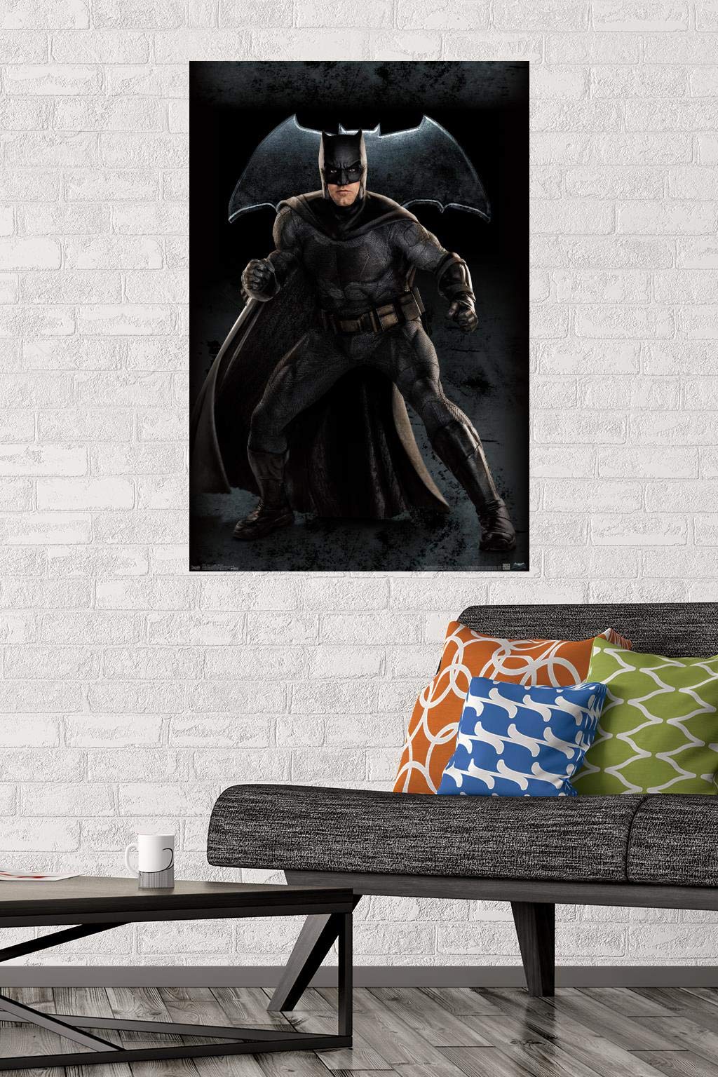Trends International Dc Comics Movie - Justice League - Batman Wall Poster, 22.375'' X 34'', Poster & Mount Bundle