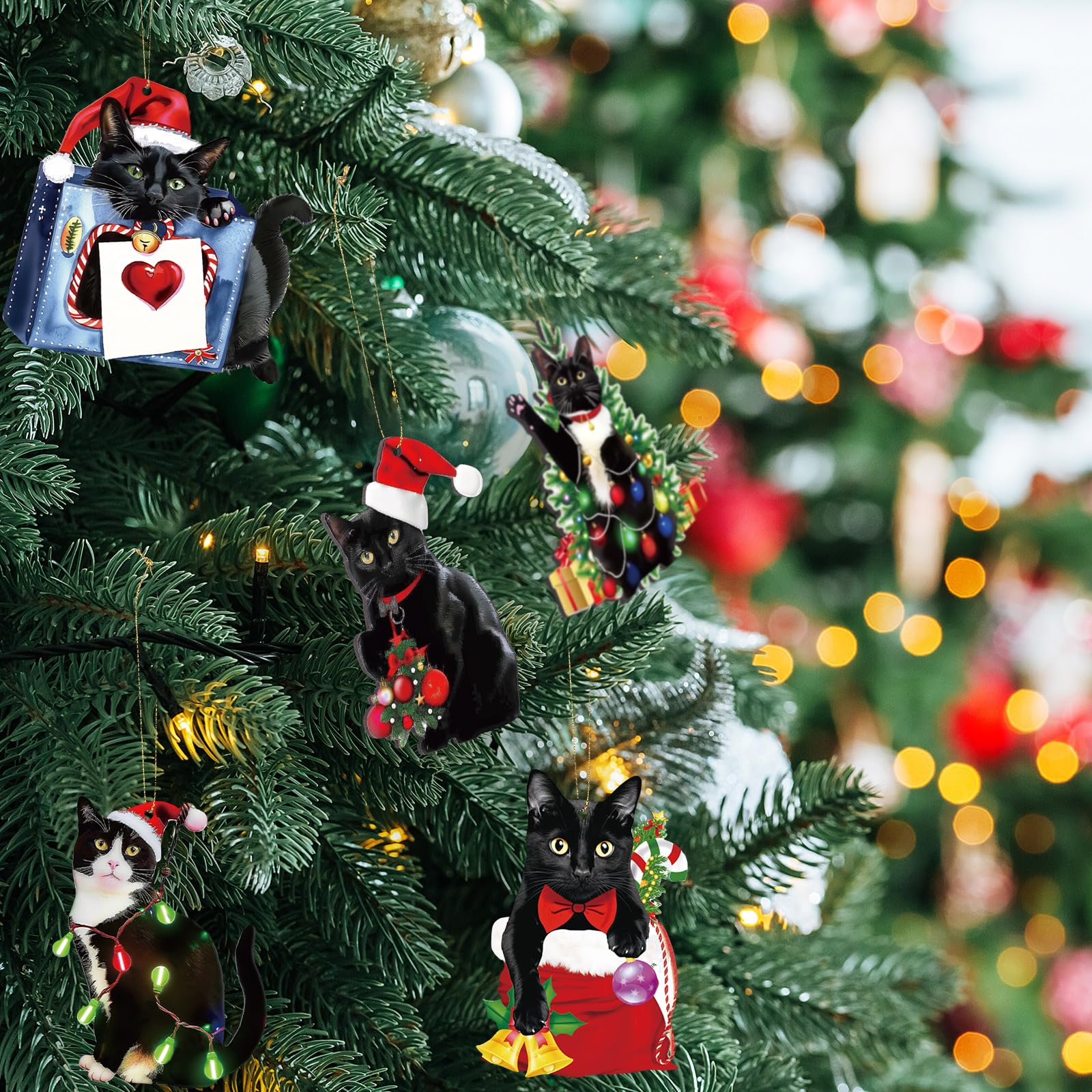 Vercraft 20 Pcs Halloween Wooden Hanging Ornaments Halloween Tree Decorations Gittler Ghost Skull Bat Hanging Cutouts with Ropes