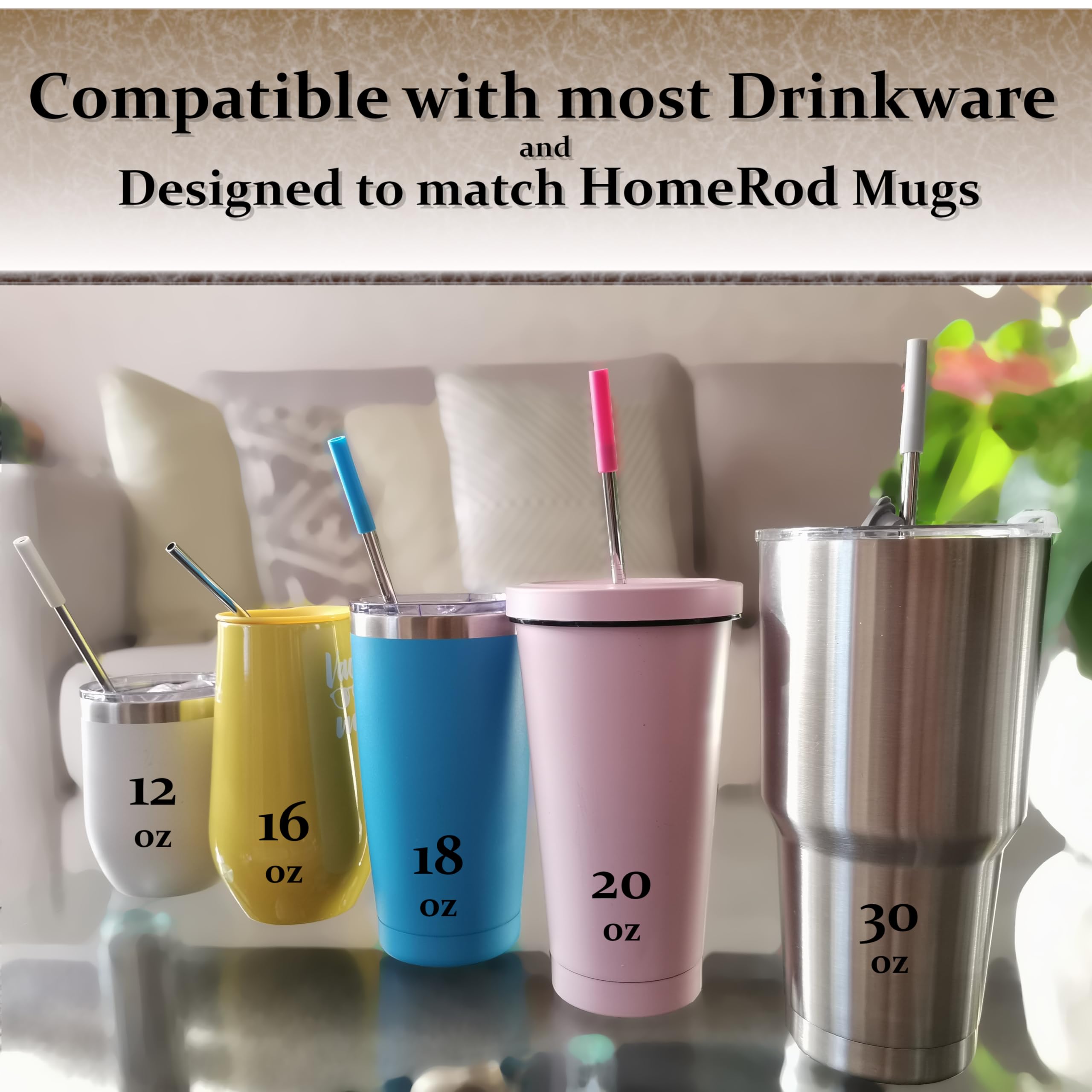 Pack Of 10: 2 Stainless Steel Reusable Straws 9 Inches Long, 6 Silicone Tips, 1 Straw Brush In A Travel Hard Case. Drinking Meta