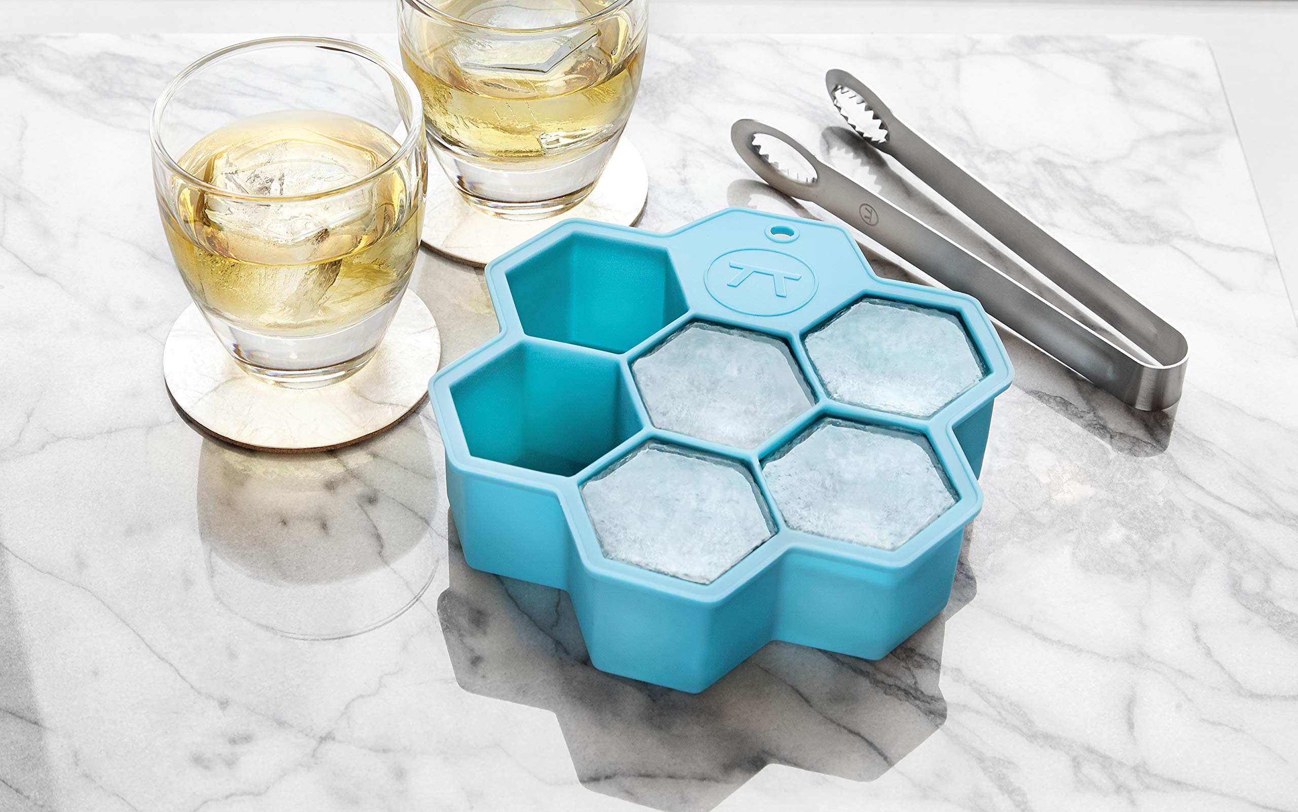 Outset Hexagon Silicione Ice Cube Tray, 6 Large Honeycomb Cubes