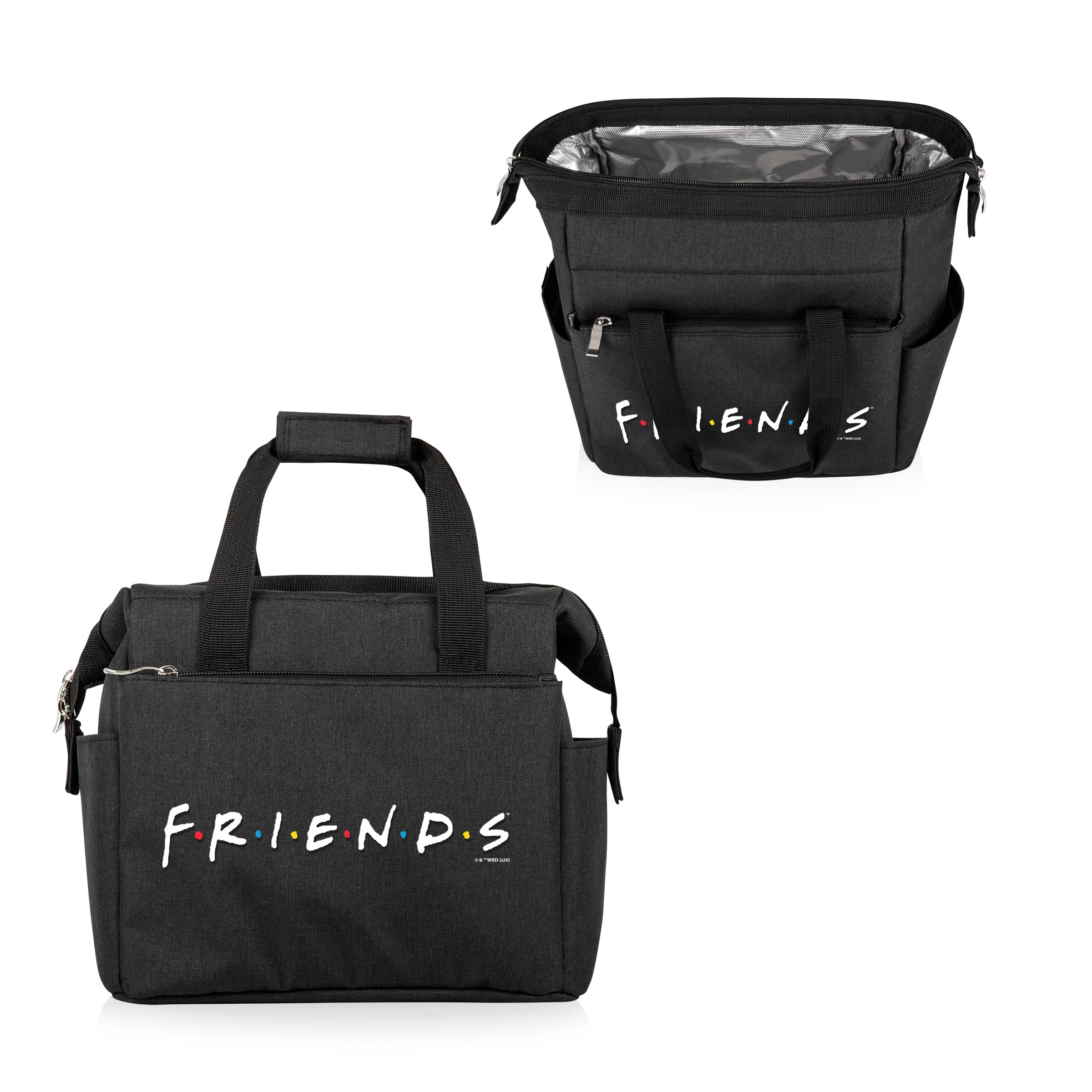 Picnic Time Friends On The Go Lunch Bag, Soft Cooler Lunch Box, Insulated Lunch Bag, (Warner Bro Friends - Black)