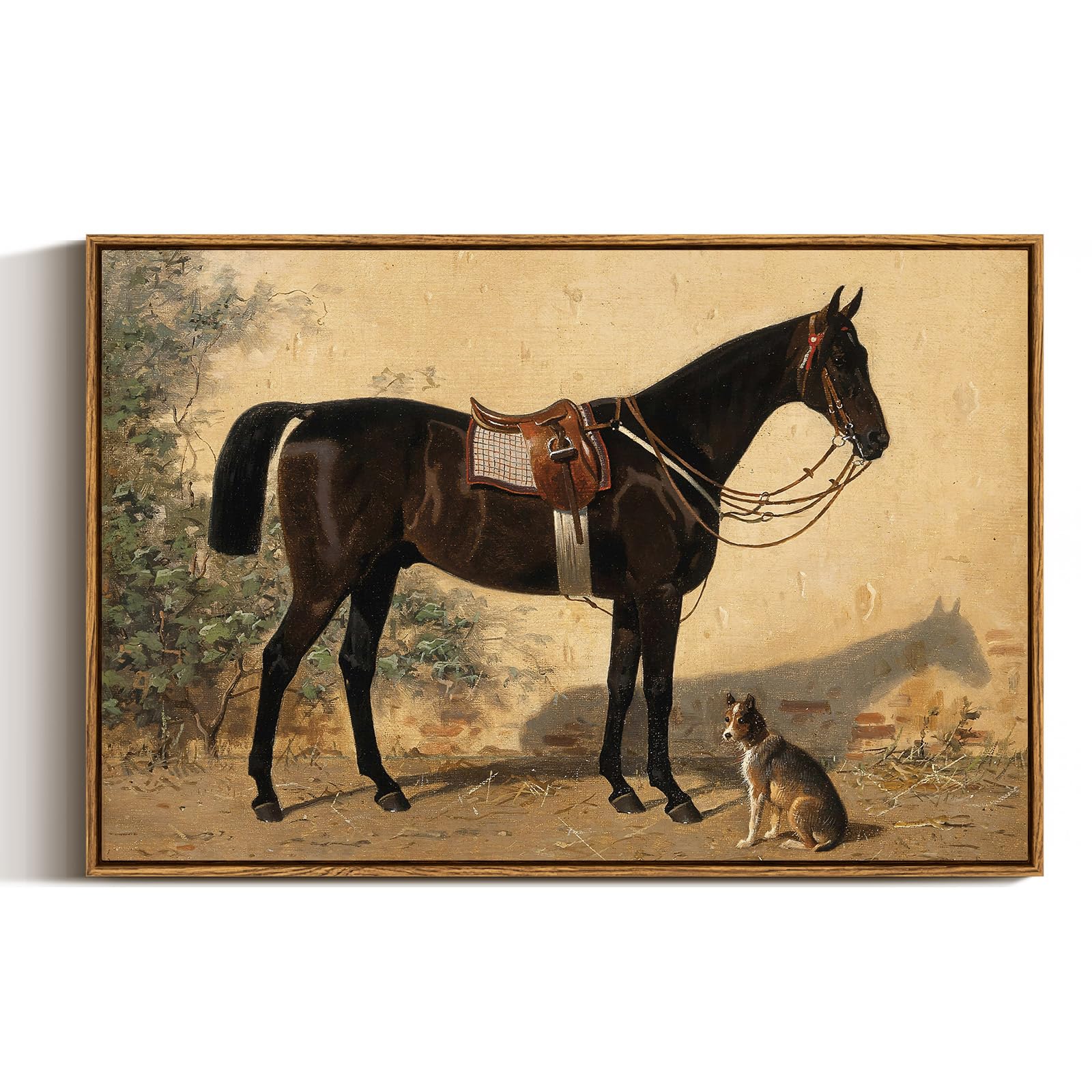 Arpeotcy Framed Canvas Horse Large Wall Art, Horse Art Print For Home Decor, Farmhouse Country Wall Decor For Living Room, Bathr