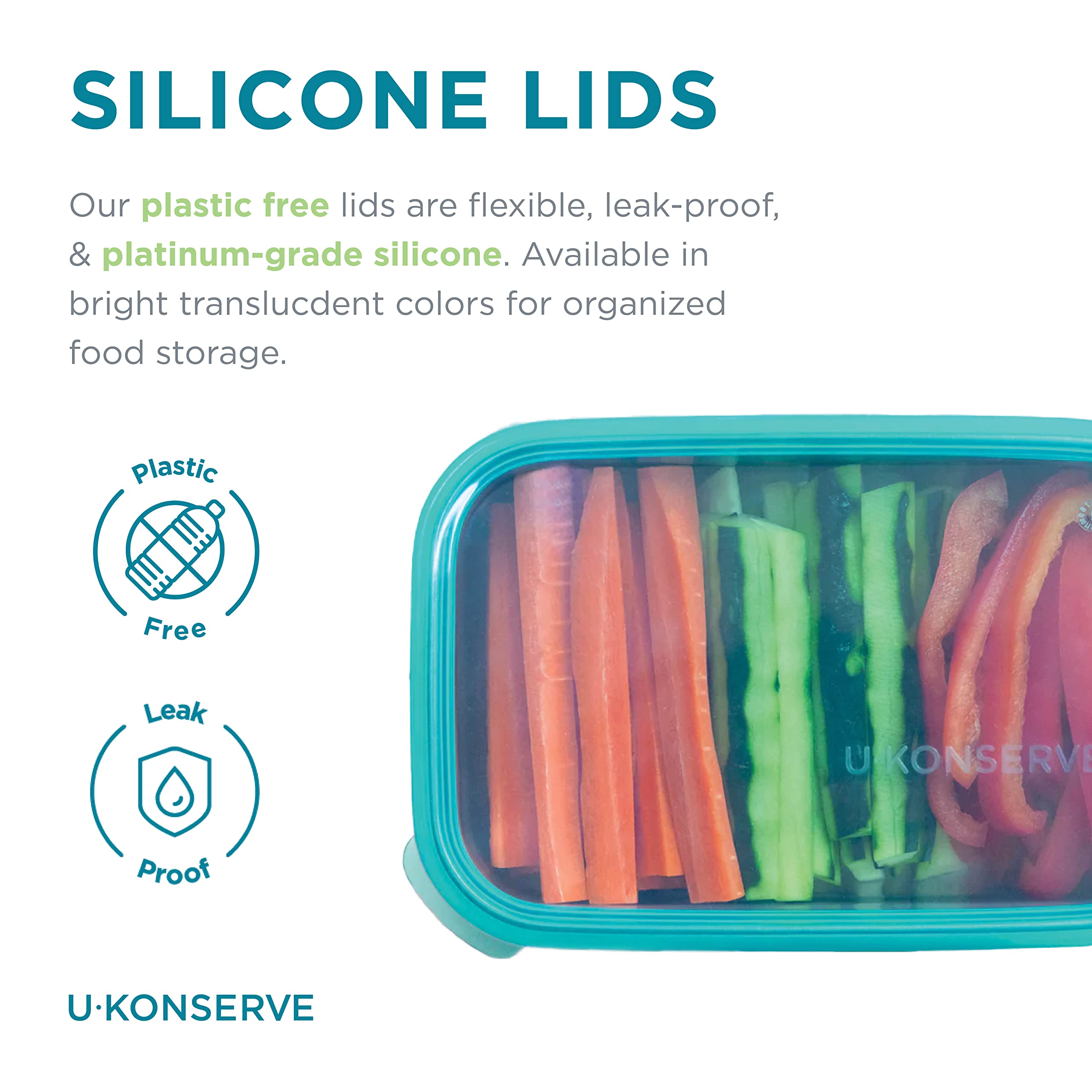 U Konserve Stainless Steel Rectangle Food Storage Bento Box Container, Leak Proof Silicone Lid Dishwasher Safe - Plastic Free, (