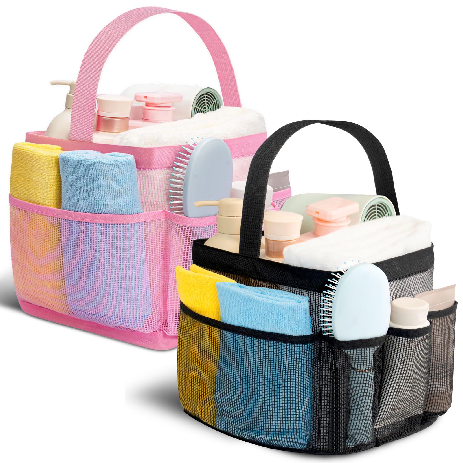 Shower Caddy Portable for College Dorm Room Essentials for Girls with 9 Pockets,Large-Capacity Shower Basket,Quick Dry Toiletry 