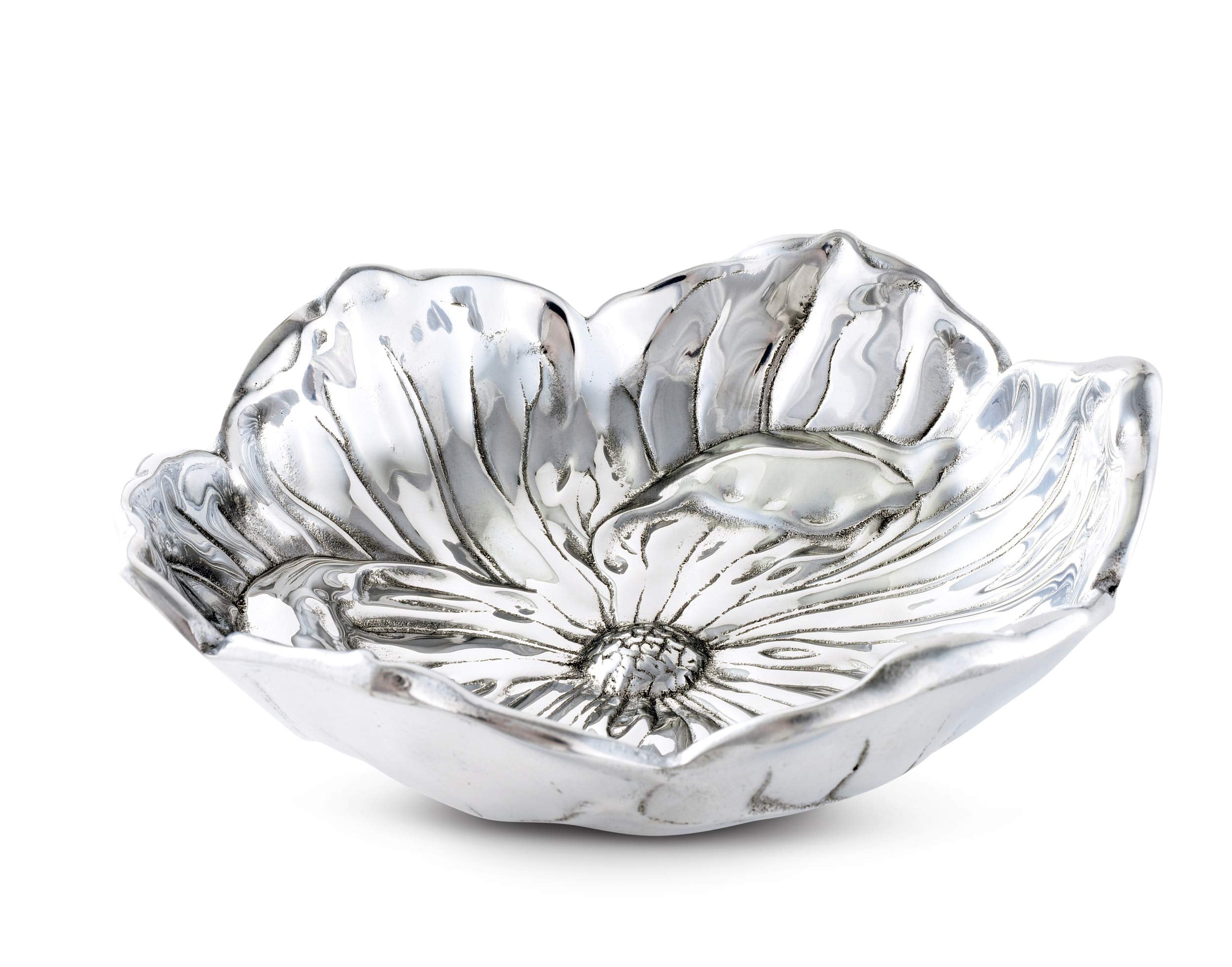 Arthur Court Aluminum Magnolia Bloom Bowl Salad Serving Designer 10 Inch Diameter X 3 Inch Tall