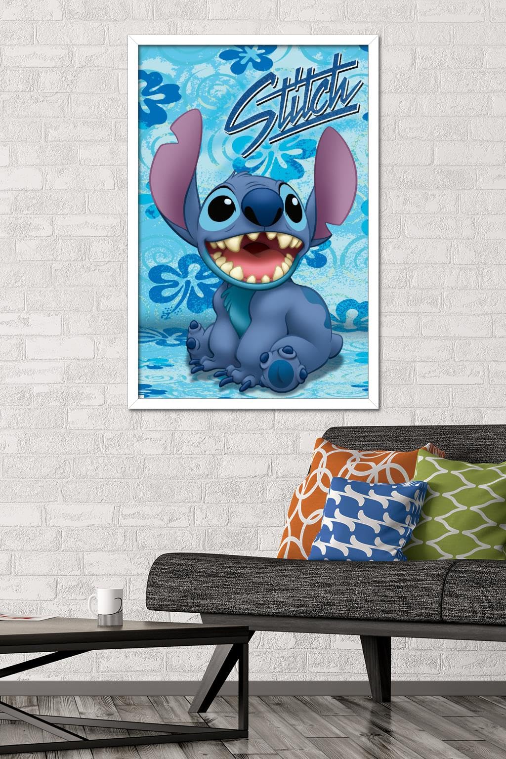 Trends International Disney Lilo And Stitch - Sitting Wall Poster, 22.37'' X 34.00'', White Framed Version
