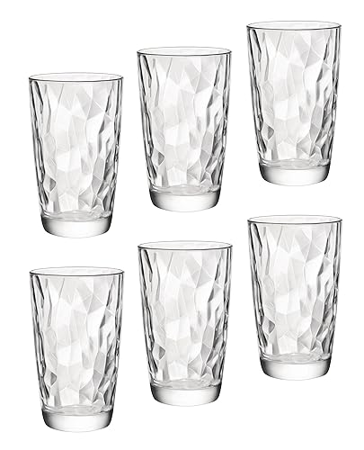 Bormioli Rocco Diamond cooler glasses  clear  16 oz  Set of 6