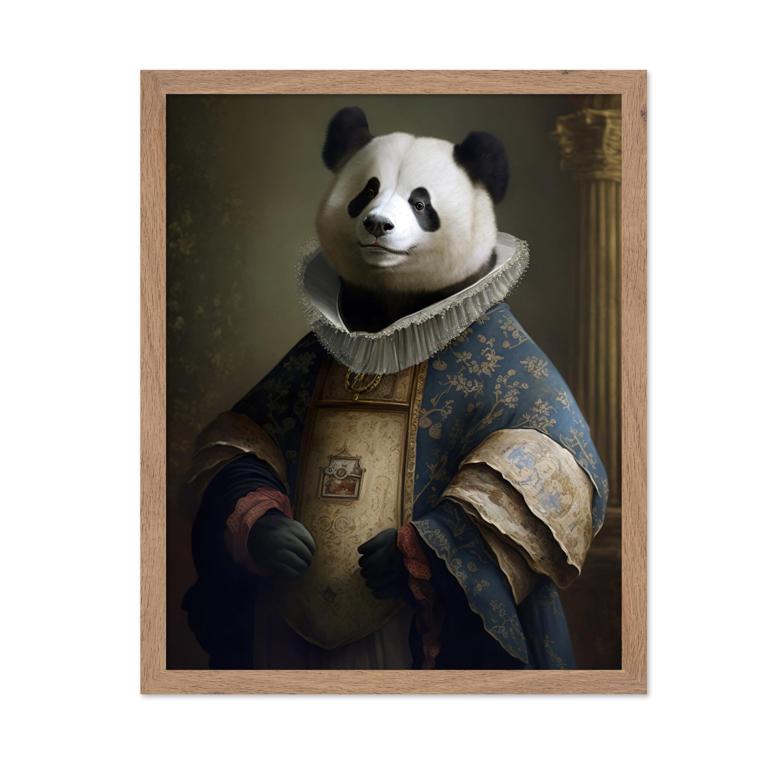 Poster Master Renaissance Animal Poster - Retro Funny Print - Gift for Artist, Friend - Aristocratic Panda, Renaissance, Formal 