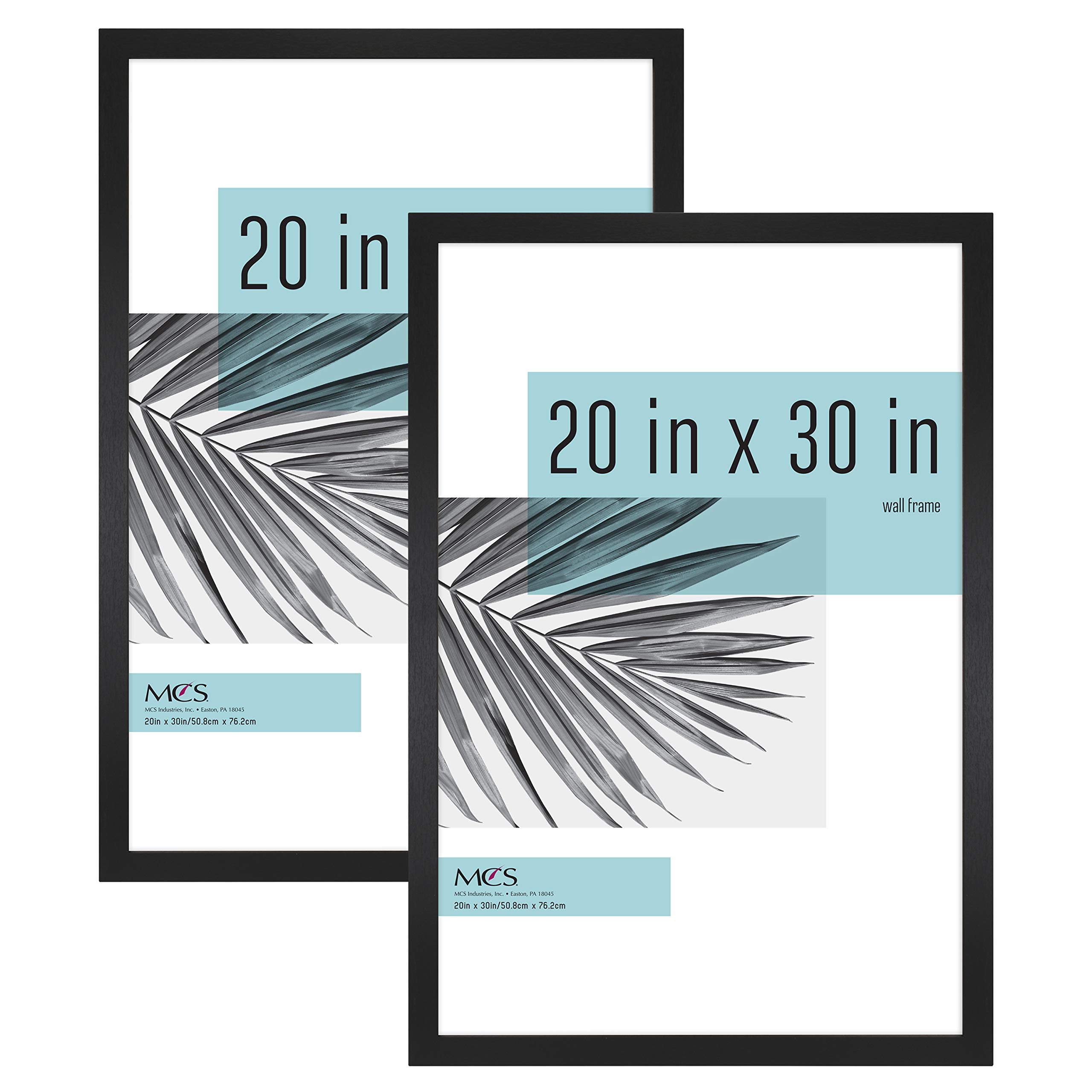 MCS Studio Gallery 20x30 Poster Frame Black Woodgrain, Vertical & Horizontal Wall Hanging Large Picture Frame for Photos, Poster