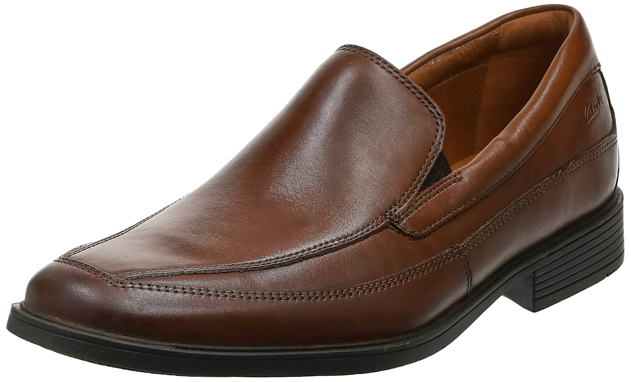 Clarks Mens Tilden Slip-On Loafer, Dark Tan, 12 W Us