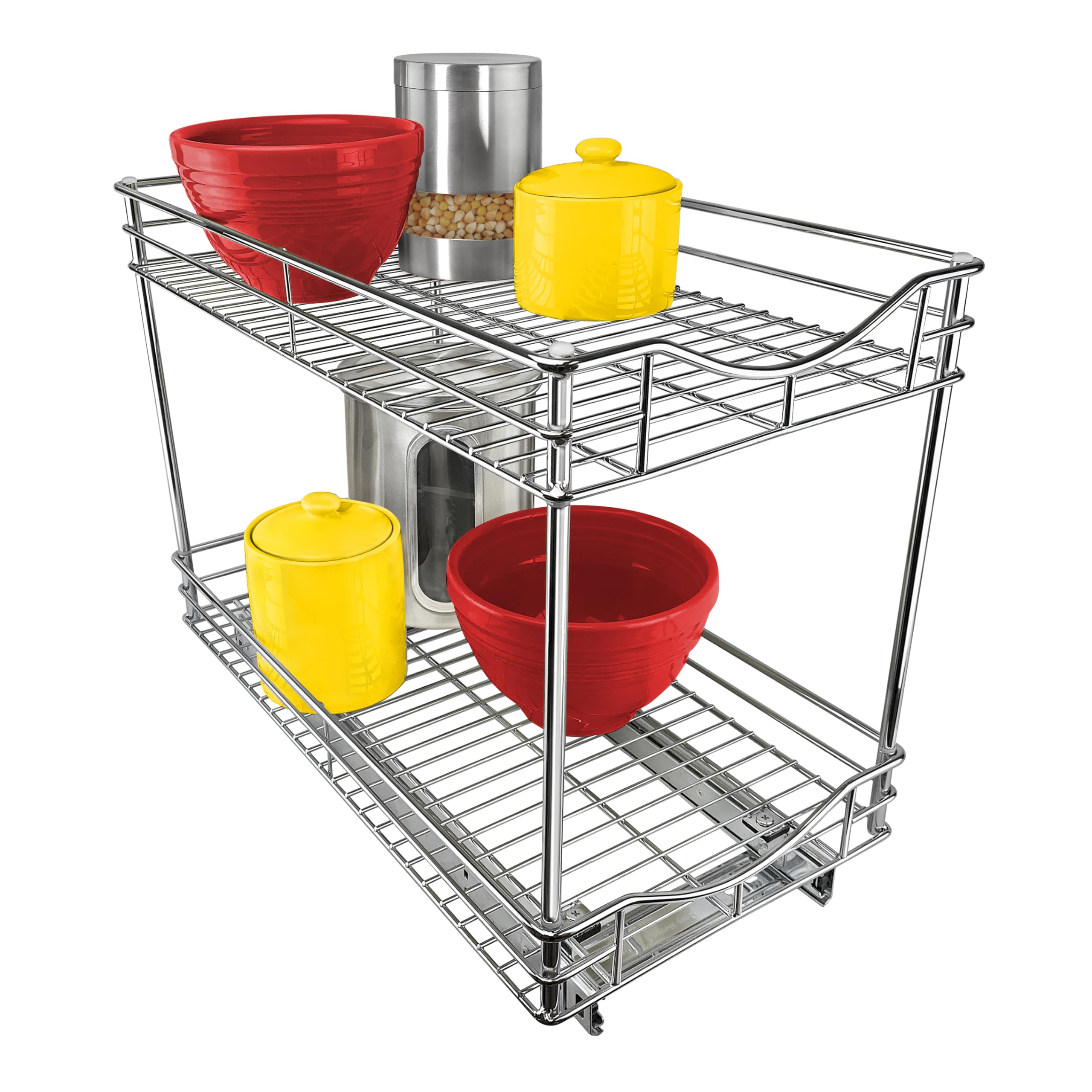 LYNK PROFESSIONAL Pull Out Cabinet Organizer - 11 x 18 - Slide Out Drawer for Kitchen Cabinets - Sliding Pantry Shelves - Roll O