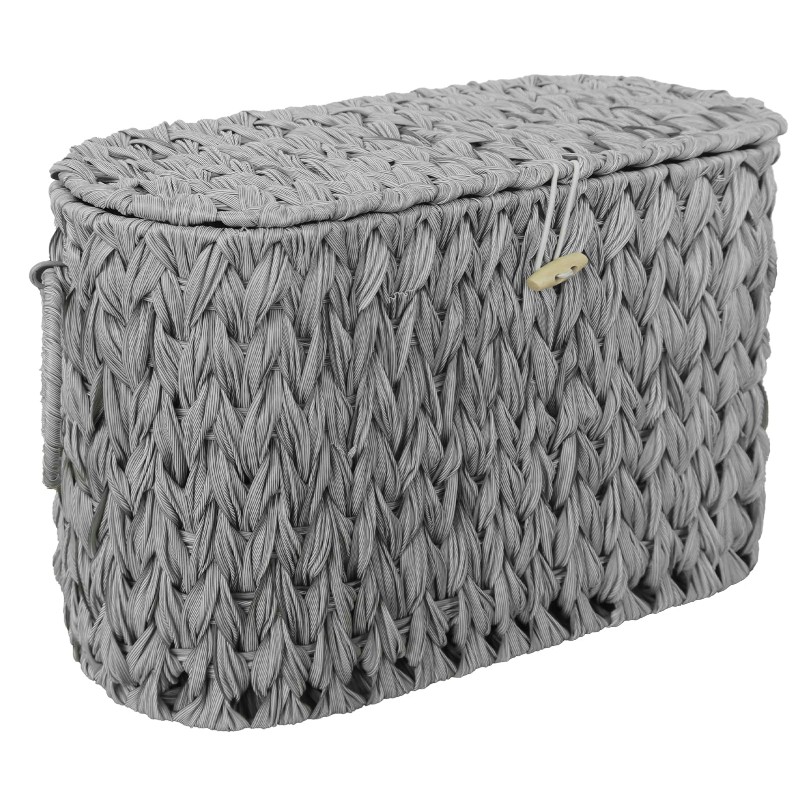 Coeusy Toilet Paper Basket,Wicker Toilet Paper Storage With Lid,Free Standing,Decorative Bathroom Toilet Paper Holder Stand,Narr